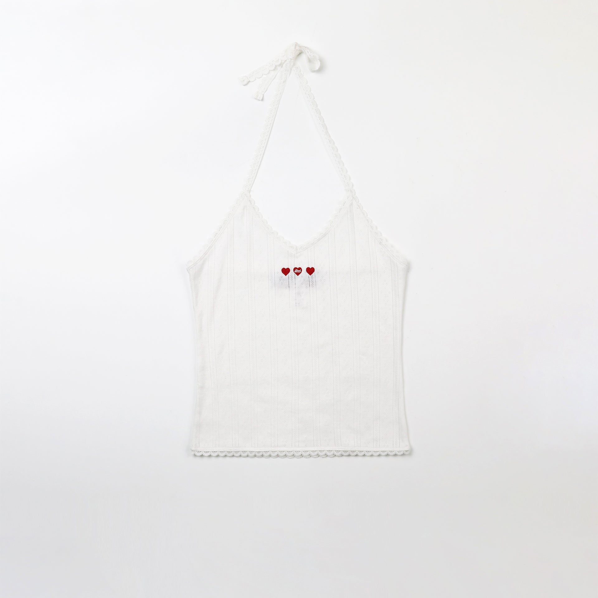 Badblood Classic Logo Pointe Halter Tank - White