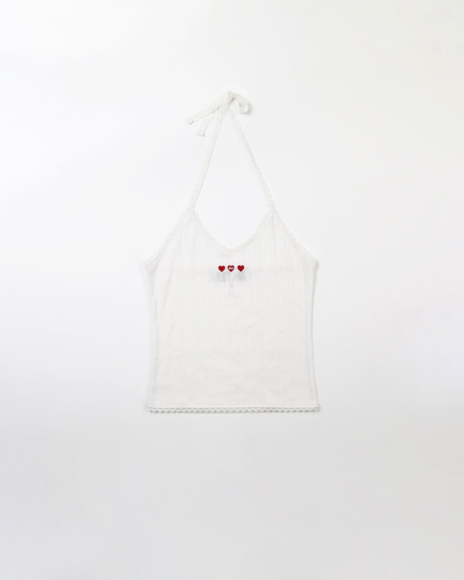 Badblood Classic Logo Pointe Halter Tank - White