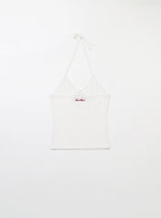 Badblood Classic Logo Pointe Halter Tank - White