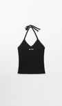 Badblood Classic Logo Pointe Halter Tank - Black