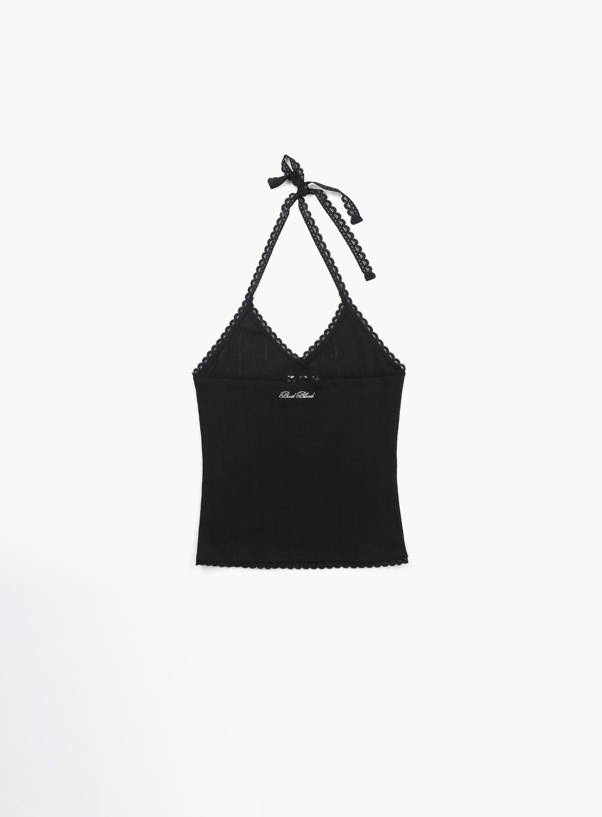 Badblood Classic Logo Pointe Halter Tank - Black