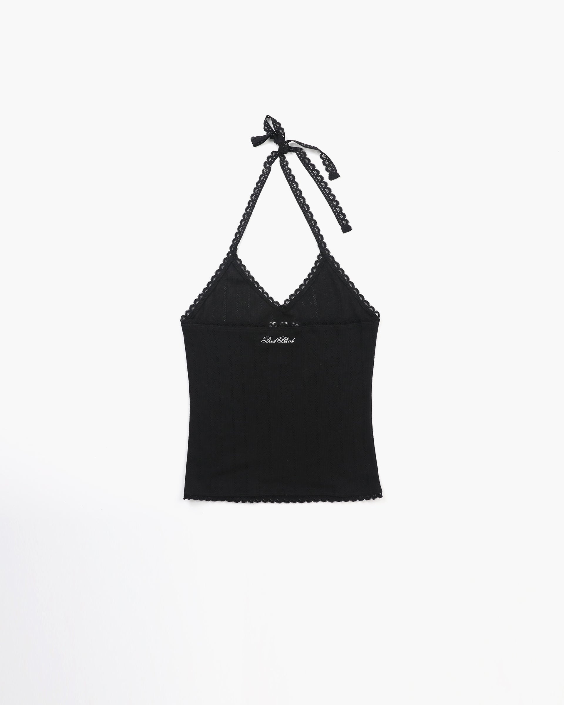 Badblood Classic Logo Pointe Halter Tank - Black