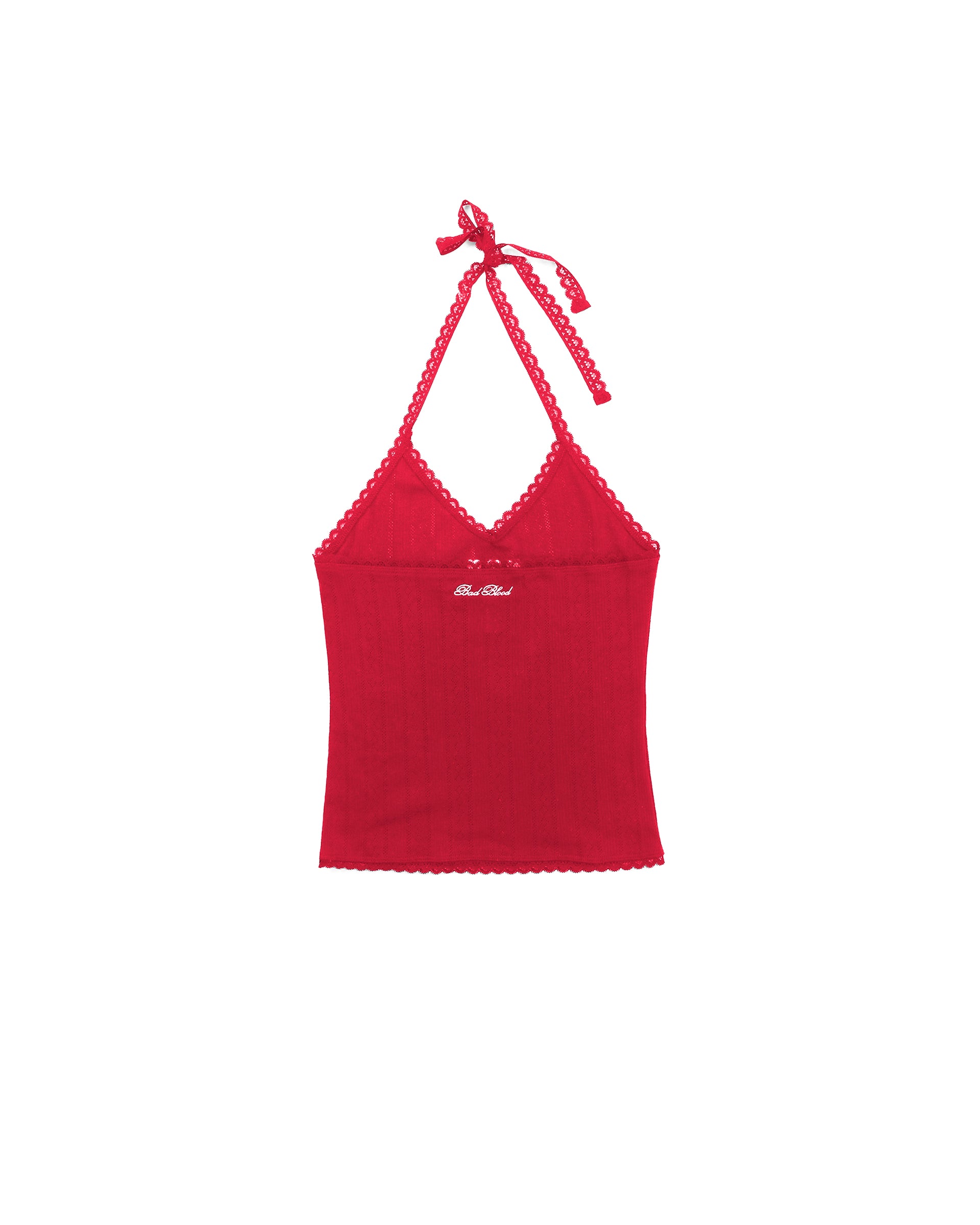 Badblood Classic Logo Pointe Halter Tank - Red