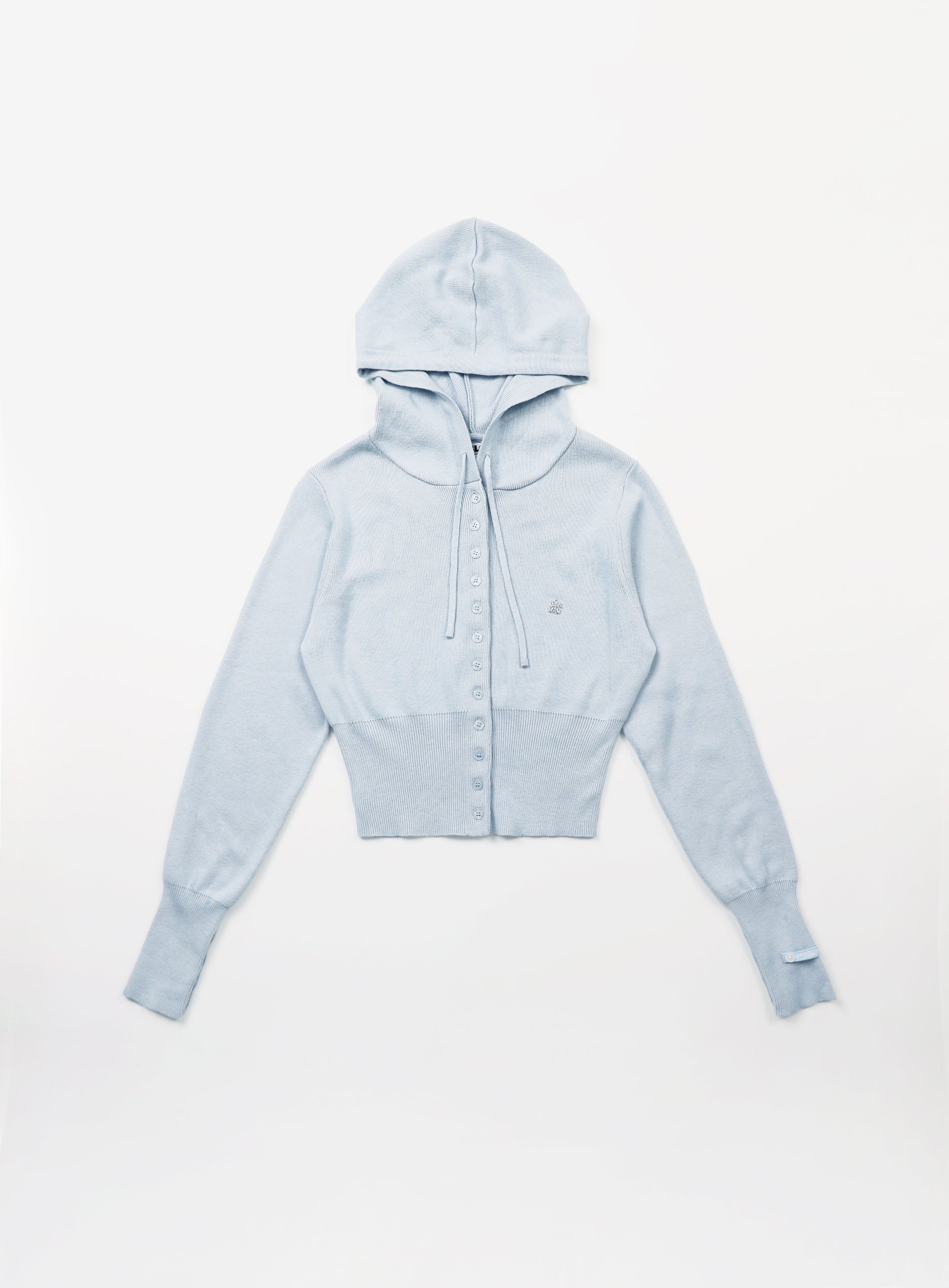 Badblood  The Pure Button-Up Hooded Cardigan - Light Blue