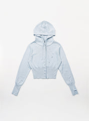 Badblood  The Pure Button-Up Hooded Cardigan - Light Blue