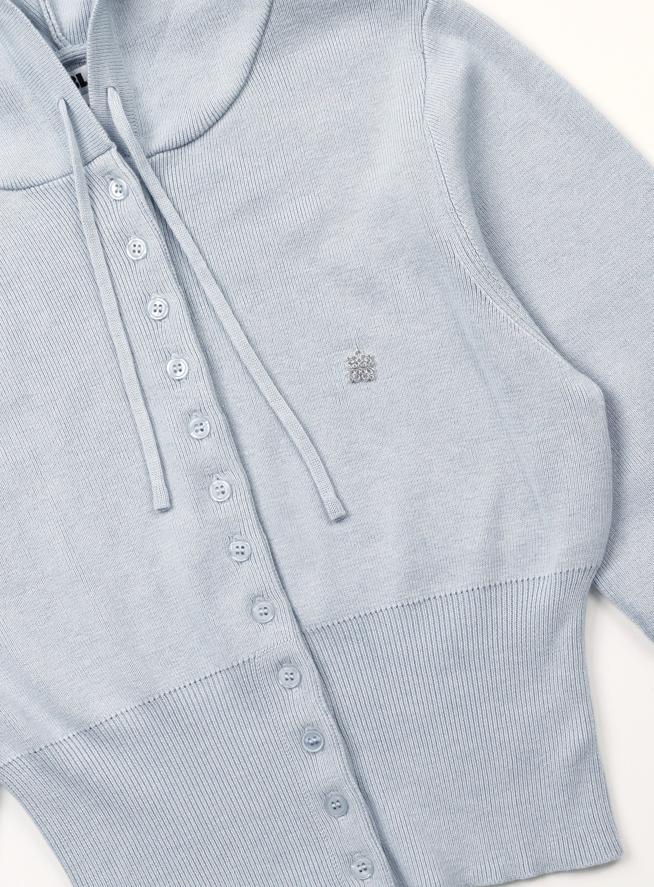 Badblood  The Pure Button-Up Hooded Cardigan - Light Blue