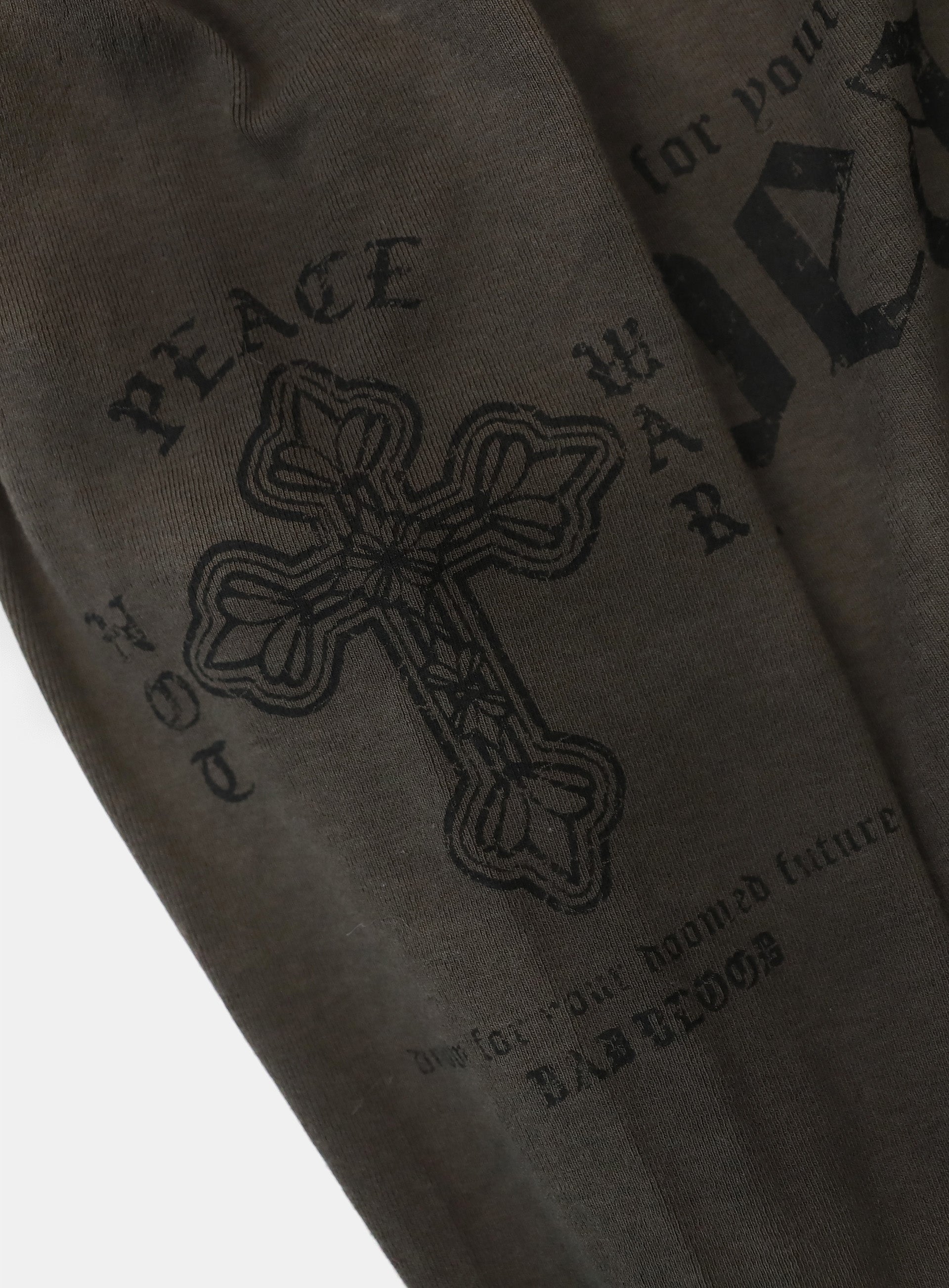 Badblood PEACE NOT WAR Slim Cutout Hoodie - Charcoal