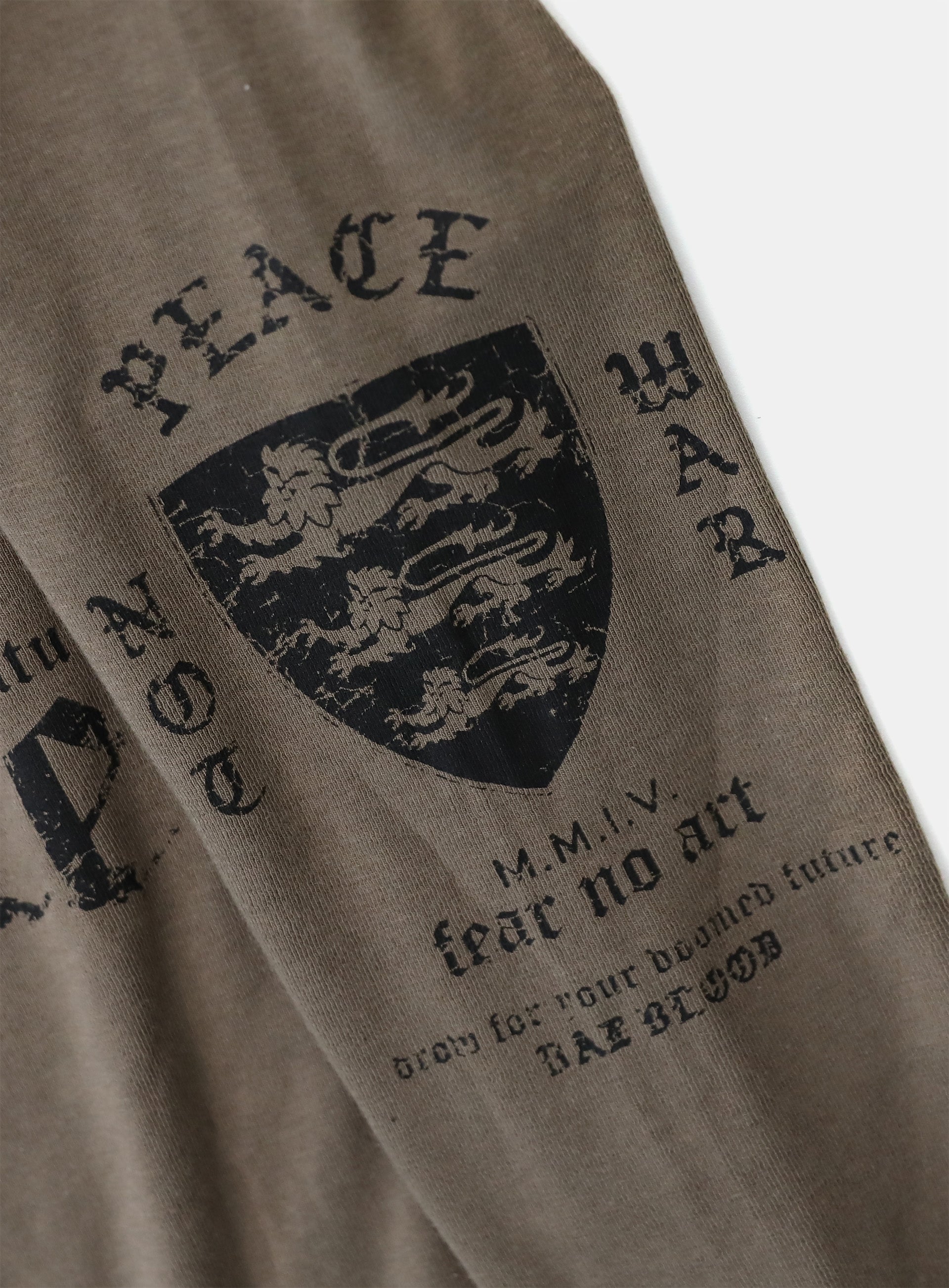 Badblood PEACE NOT WAR Slim Cutout Hoodie - Tobacco