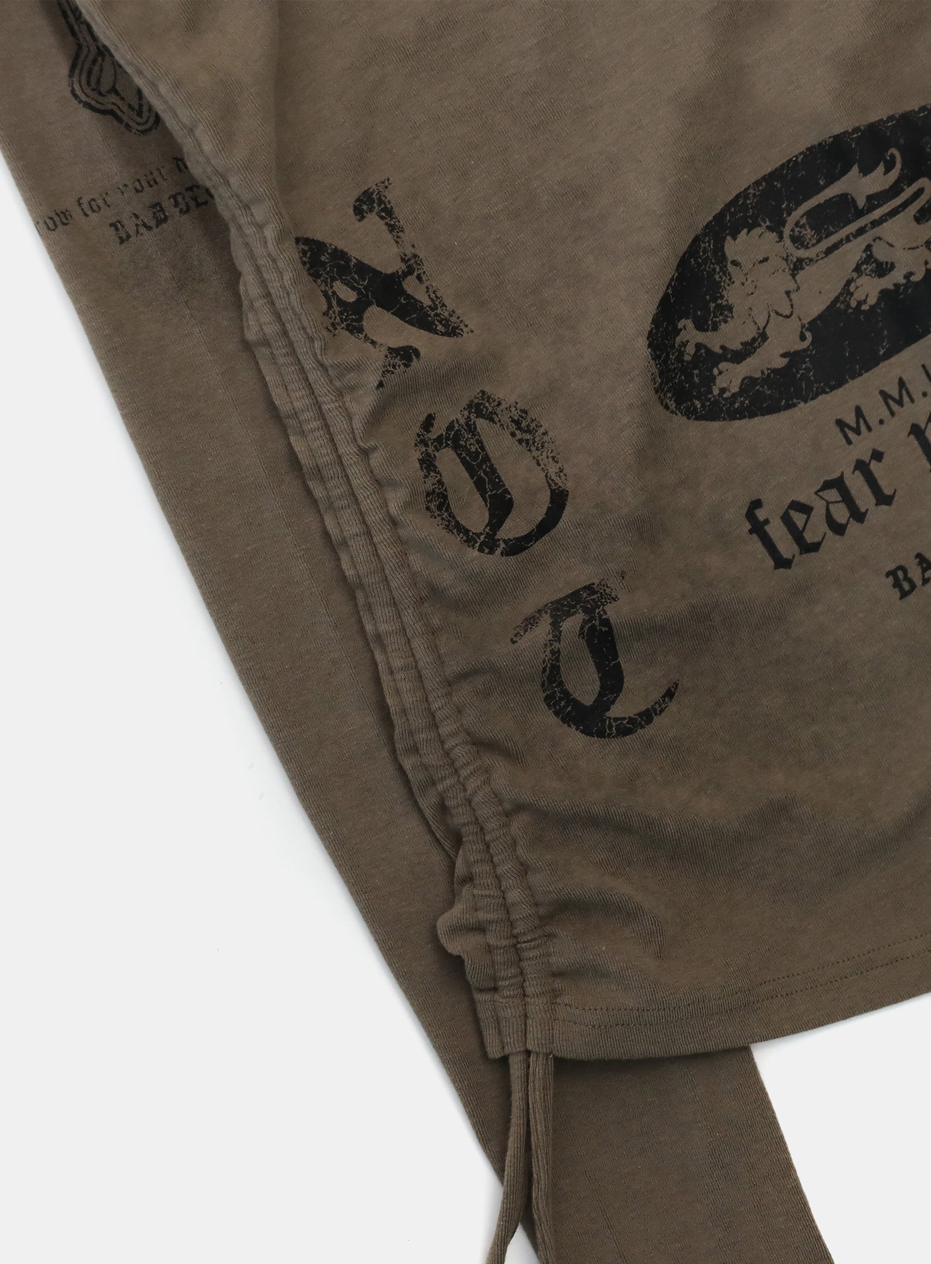 Badblood PEACE NOT WAR Slim Cutout Hoodie - Tobacco