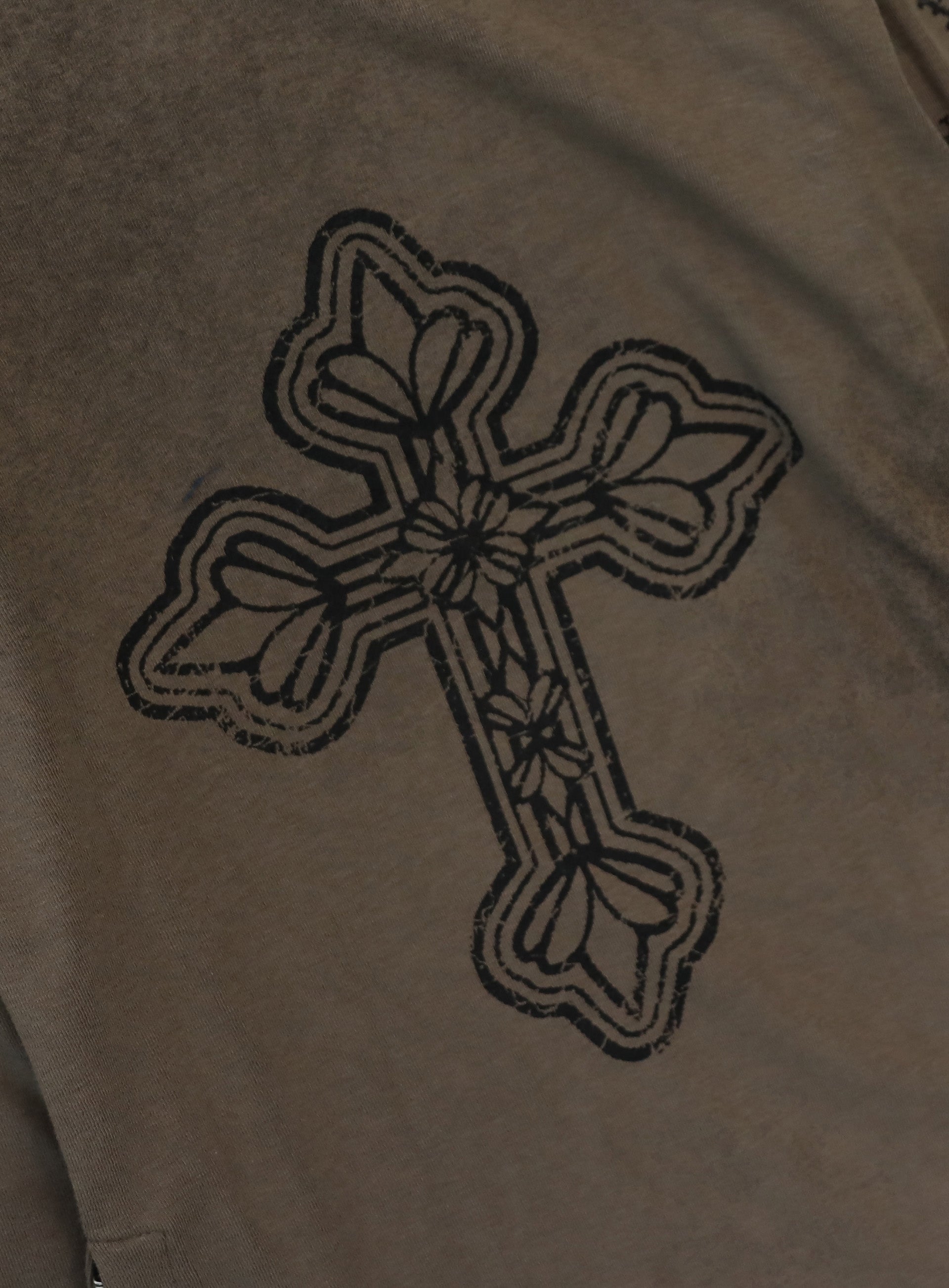 Badblood PEACE NOT WAR Slim Cutout Hoodie - Tobacco