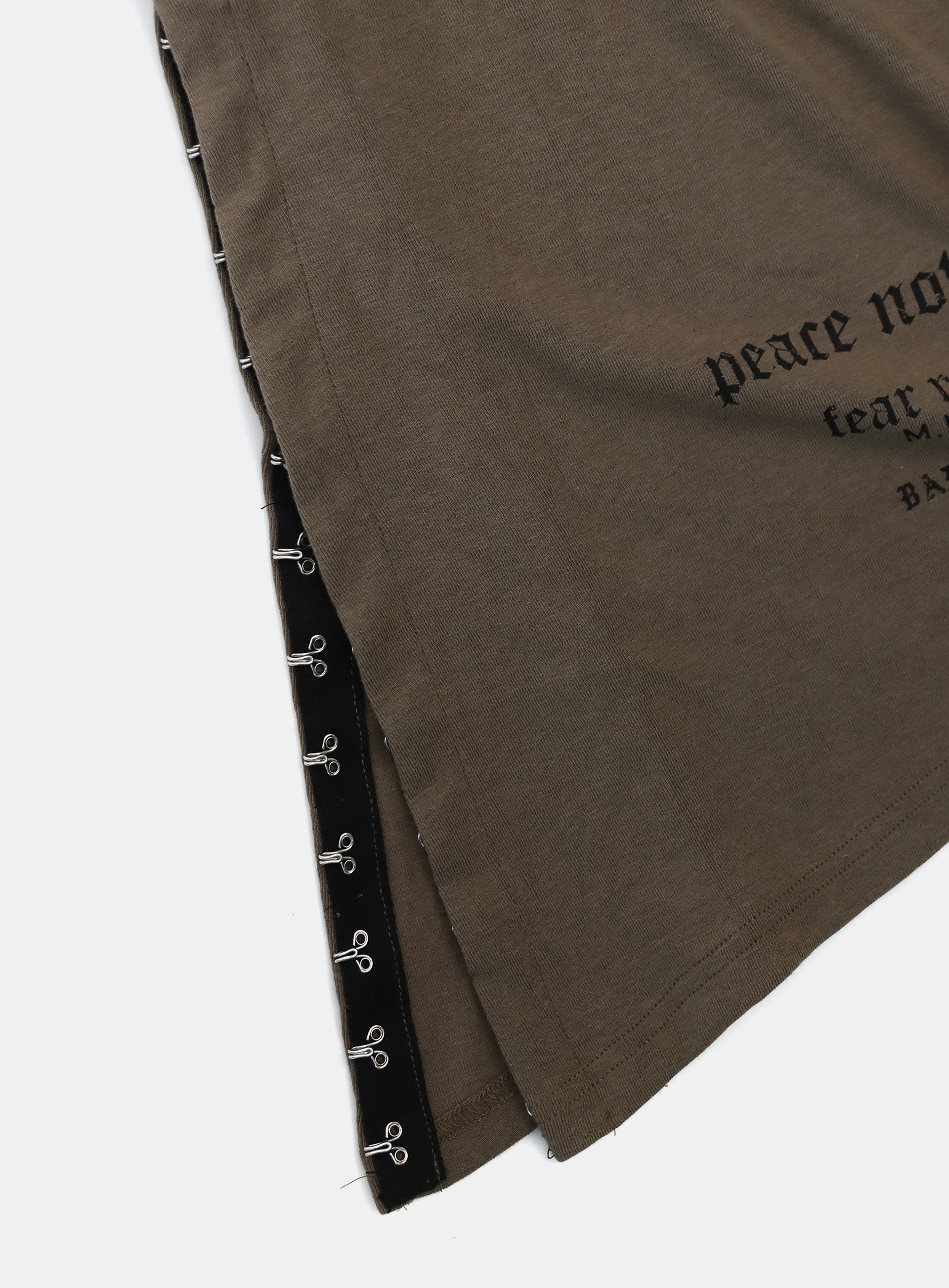 Badblood PEACE NOT WAR Slim Cutout Hoodie - Tobacco