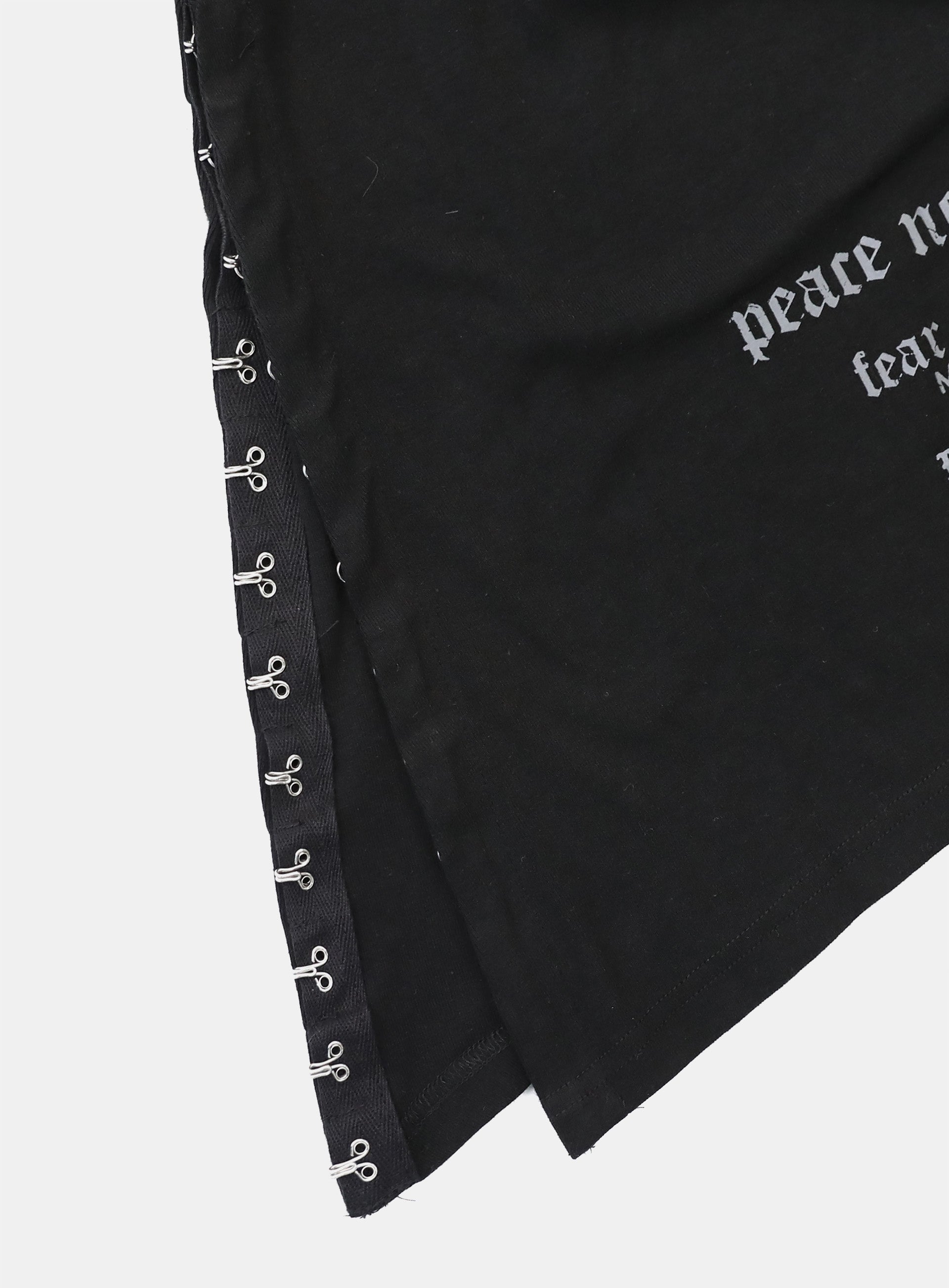 Badblood PEACE NOT WAR Slim Cutout Hoodie - Black