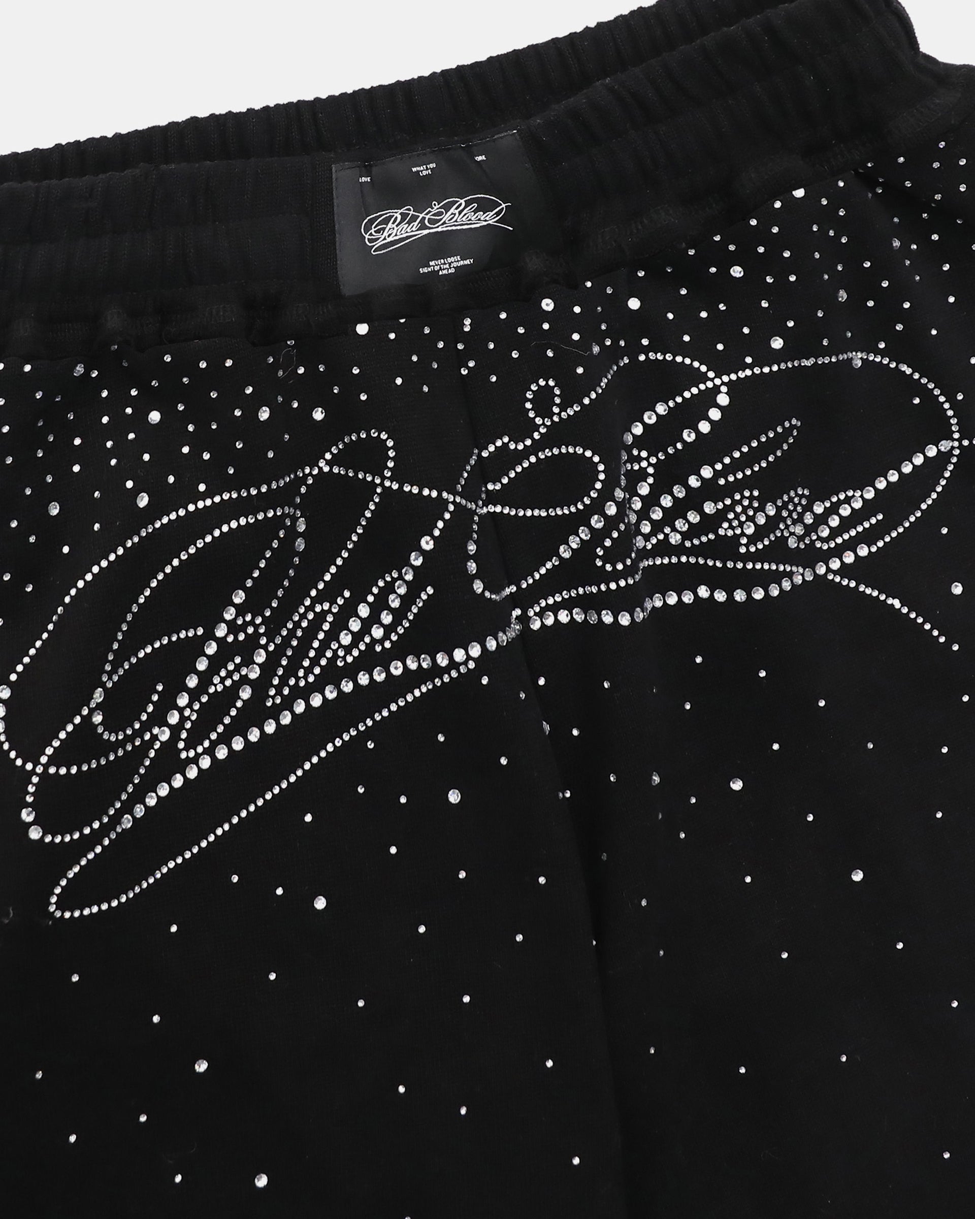 Badblood Dark Classic Rhinestone Jogger - Black