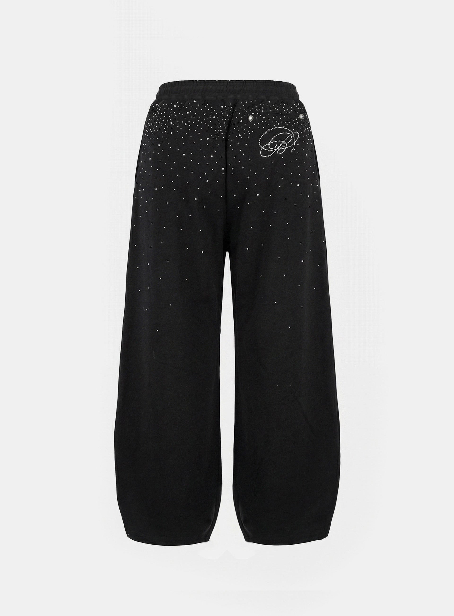Badblood Dark Classic Rhinestone Jogger - Black