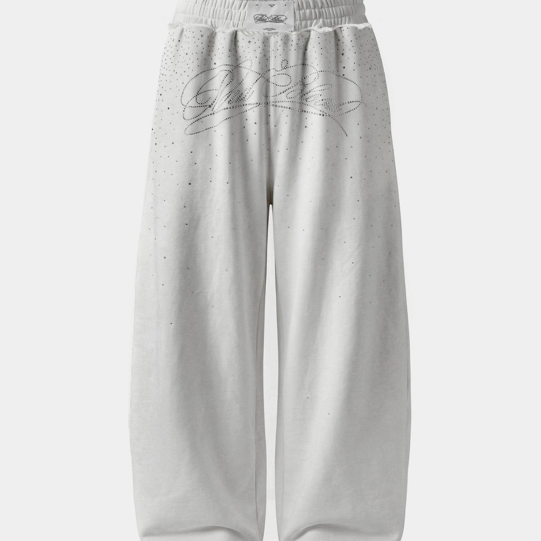 Badblood Dark Classic Rhinestone Jogger - White