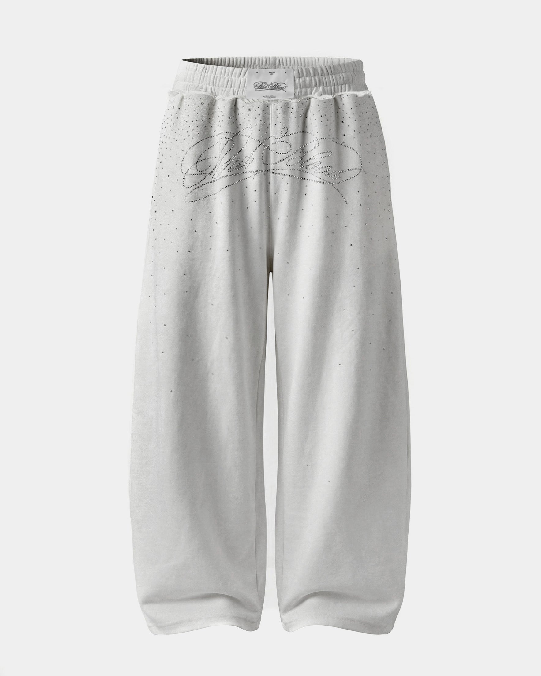 Badblood Dark Classic Rhinestone Jogger - White