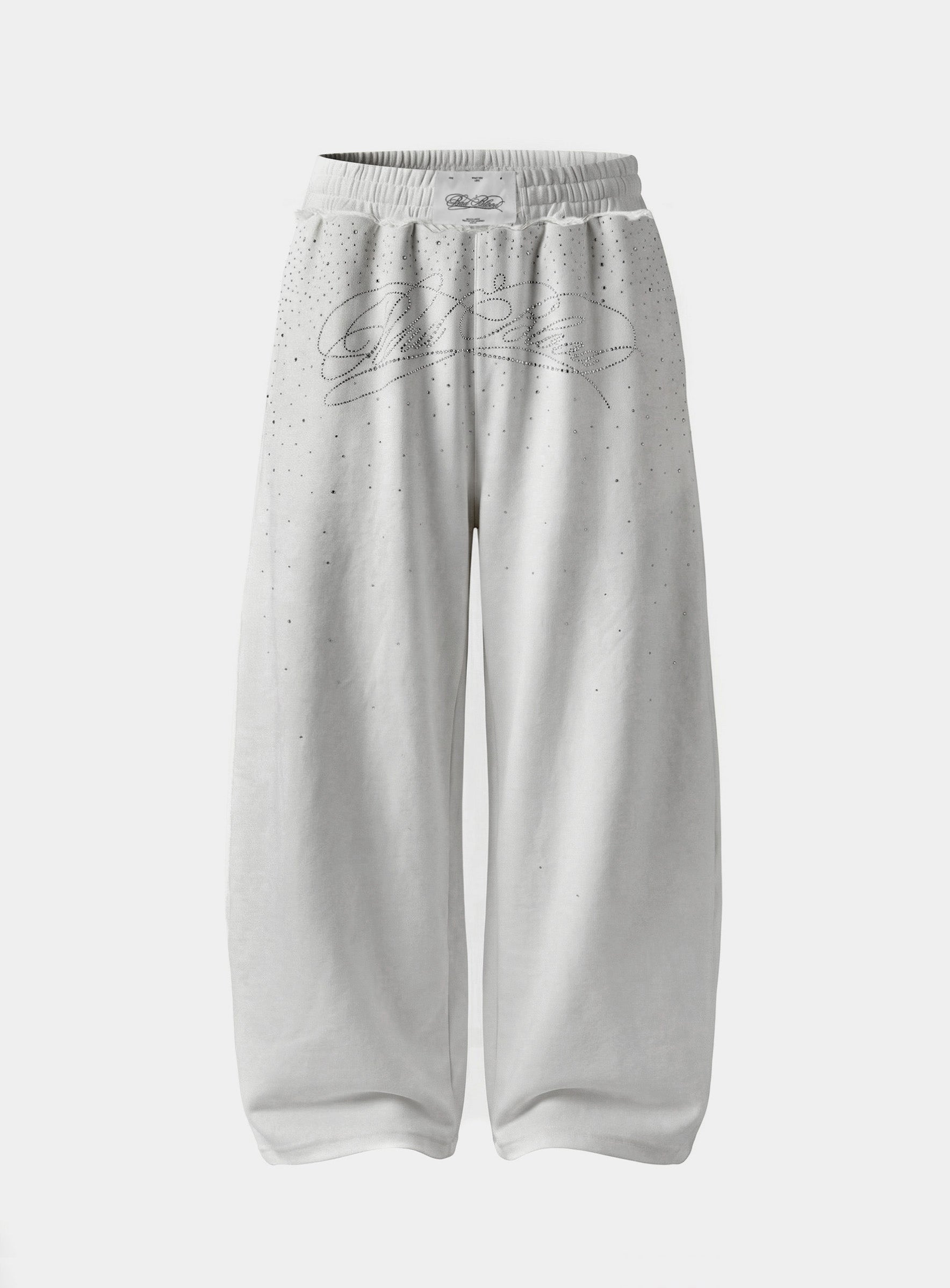 Badblood Dark Classic Rhinestone Jogger - White