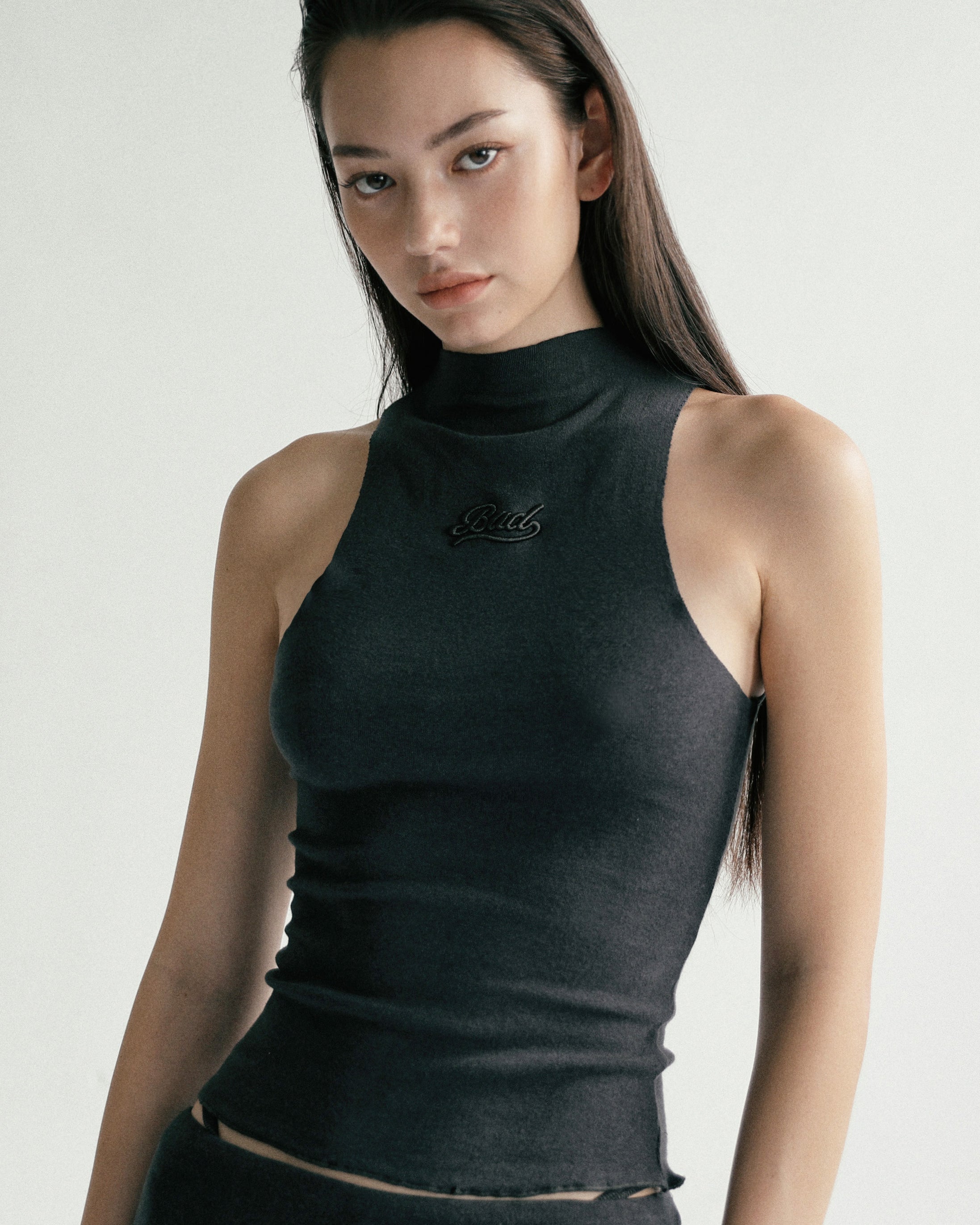 Badblood Beyond Soft Mockneck Tank Charcoal