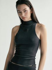 Badblood Beyond Soft Mockneck Tank Charcoal