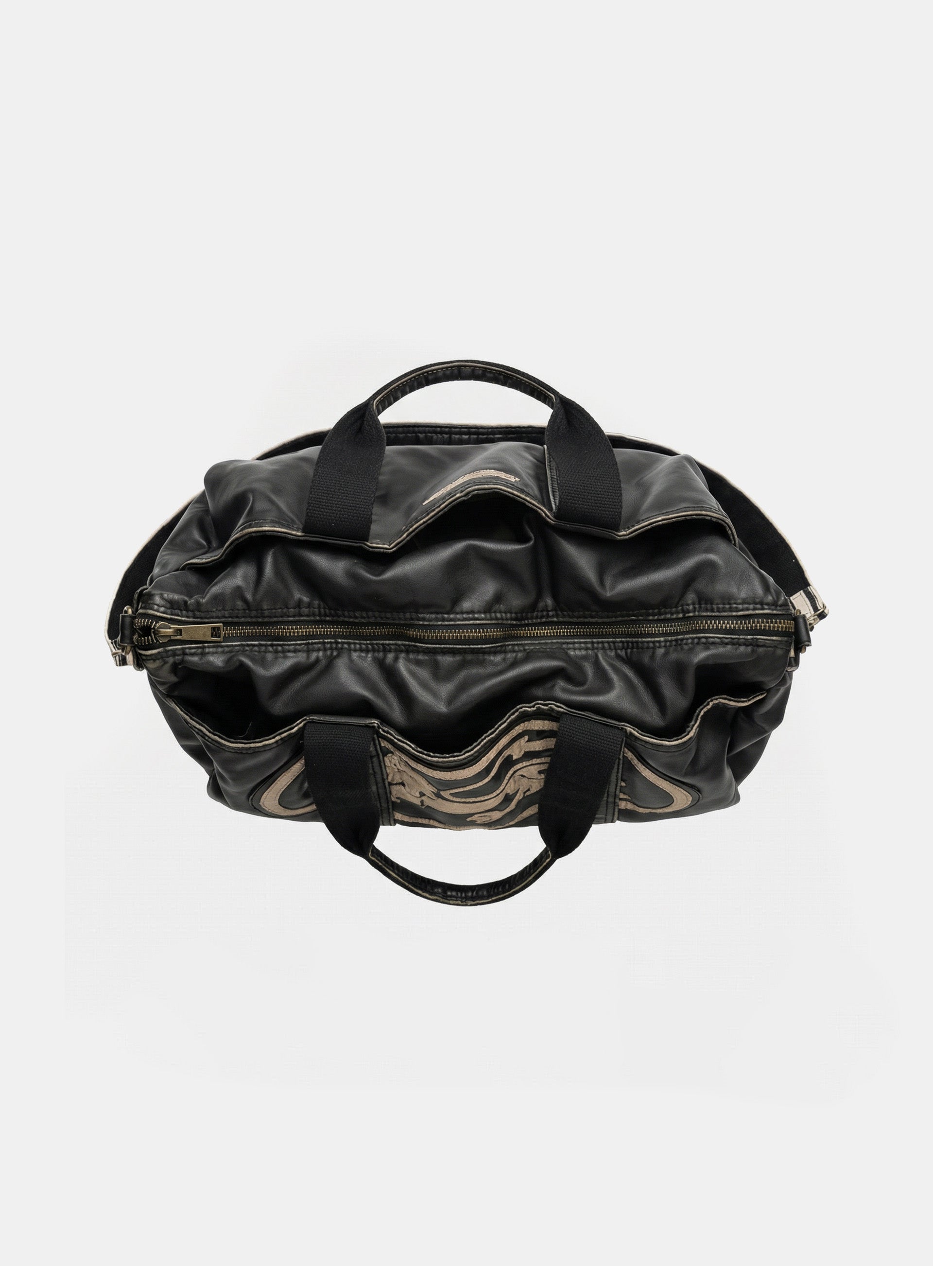 Badblood Billy Old Effect 2 Way Large Duffel Bag - Khaki Black