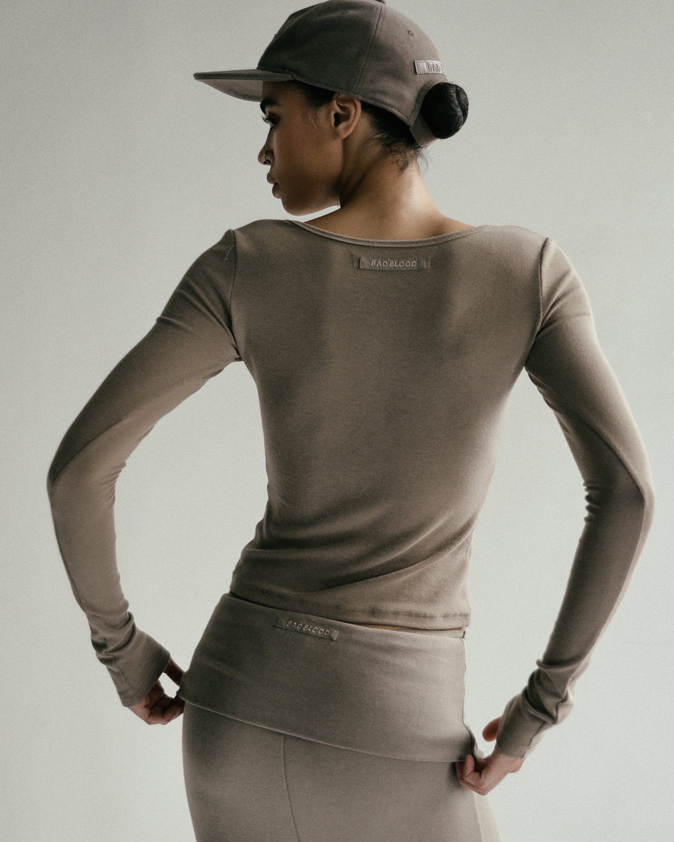 Badblood Beyond Soft Henley Neck Long Sleeve Tobacco