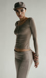Badblood Beyond Soft Henley Neck Long Sleeve Tobacco