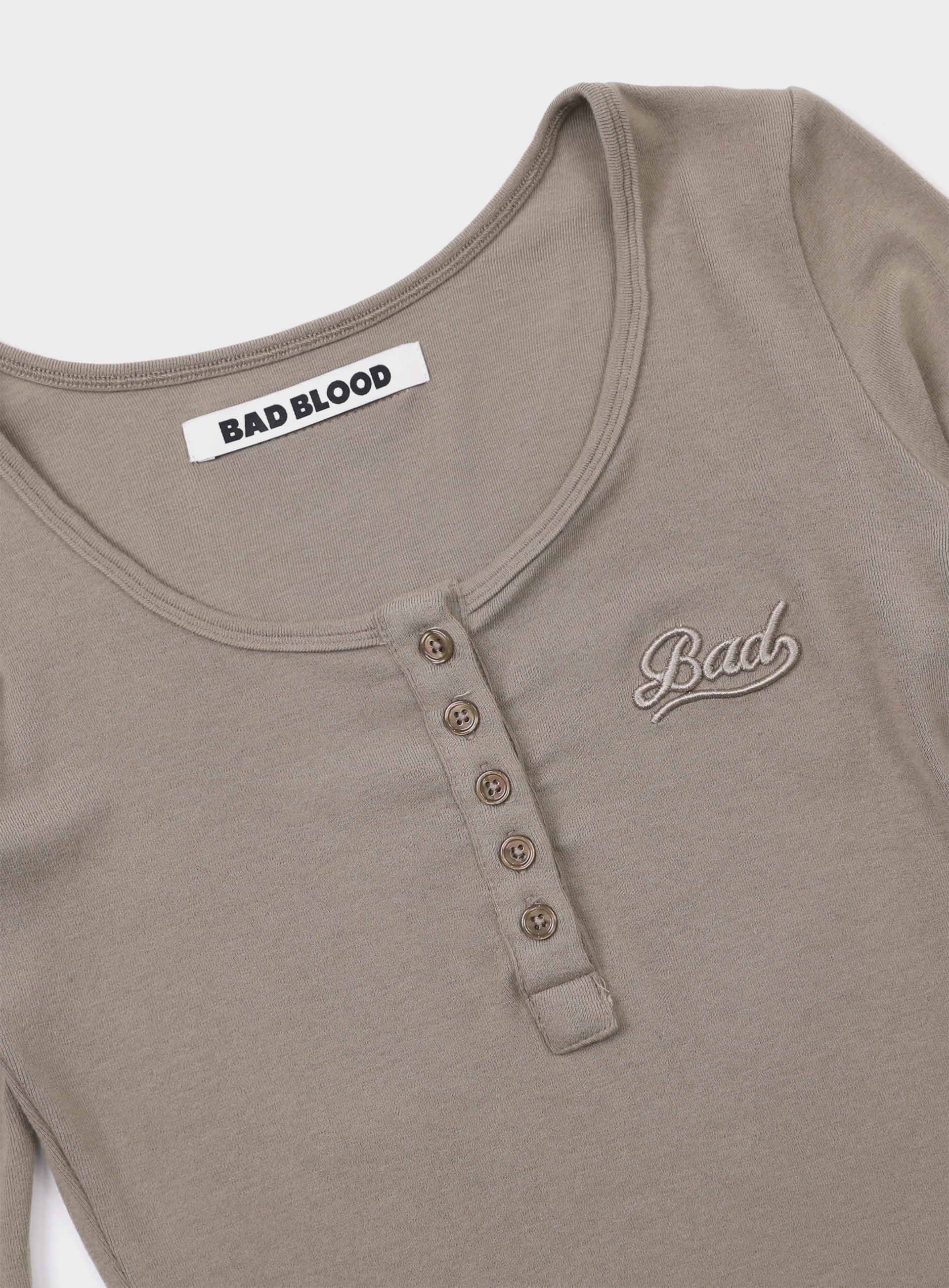 Badblood Beyond Soft Henley Neck Long Sleeve Tobacco