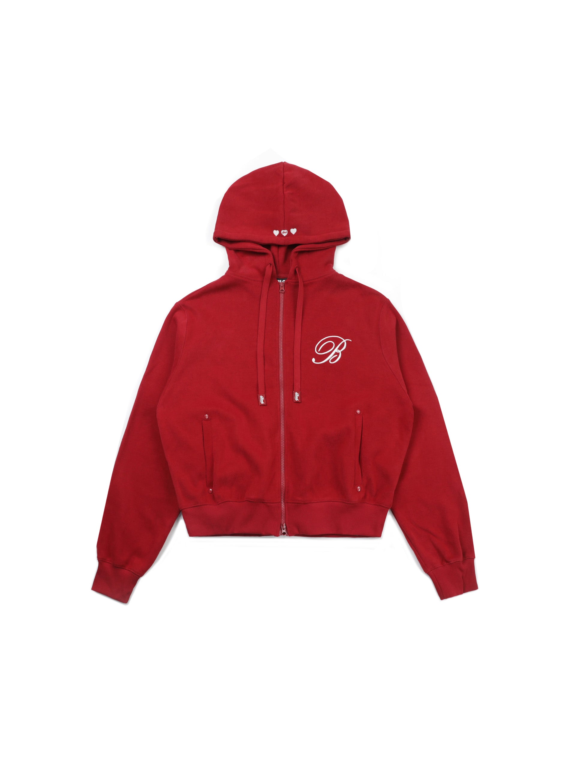 Badblood Classic Logo Hooded Zip-Up - Red