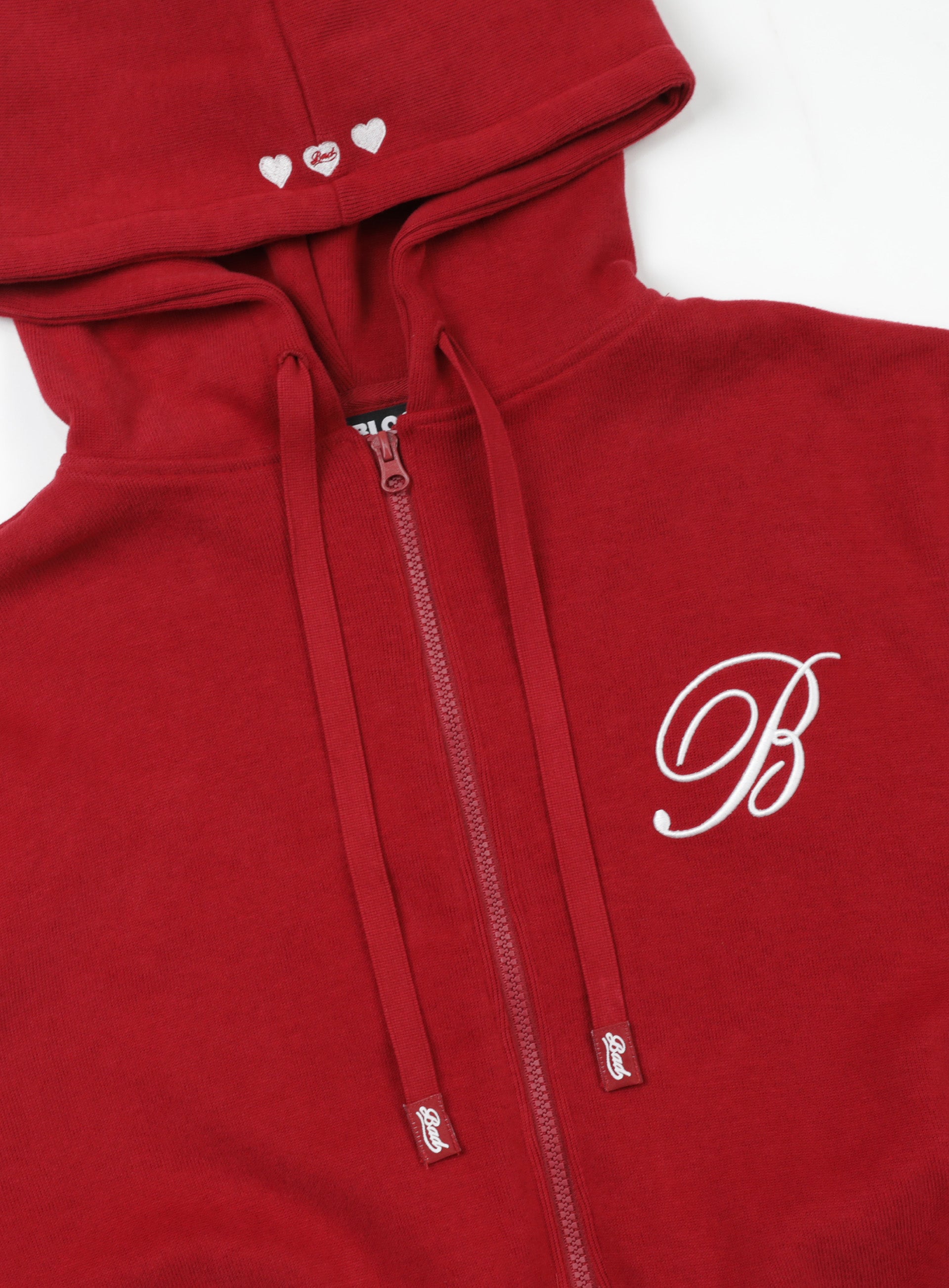 Badblood Classic Logo Hooded Zip-Up - Red