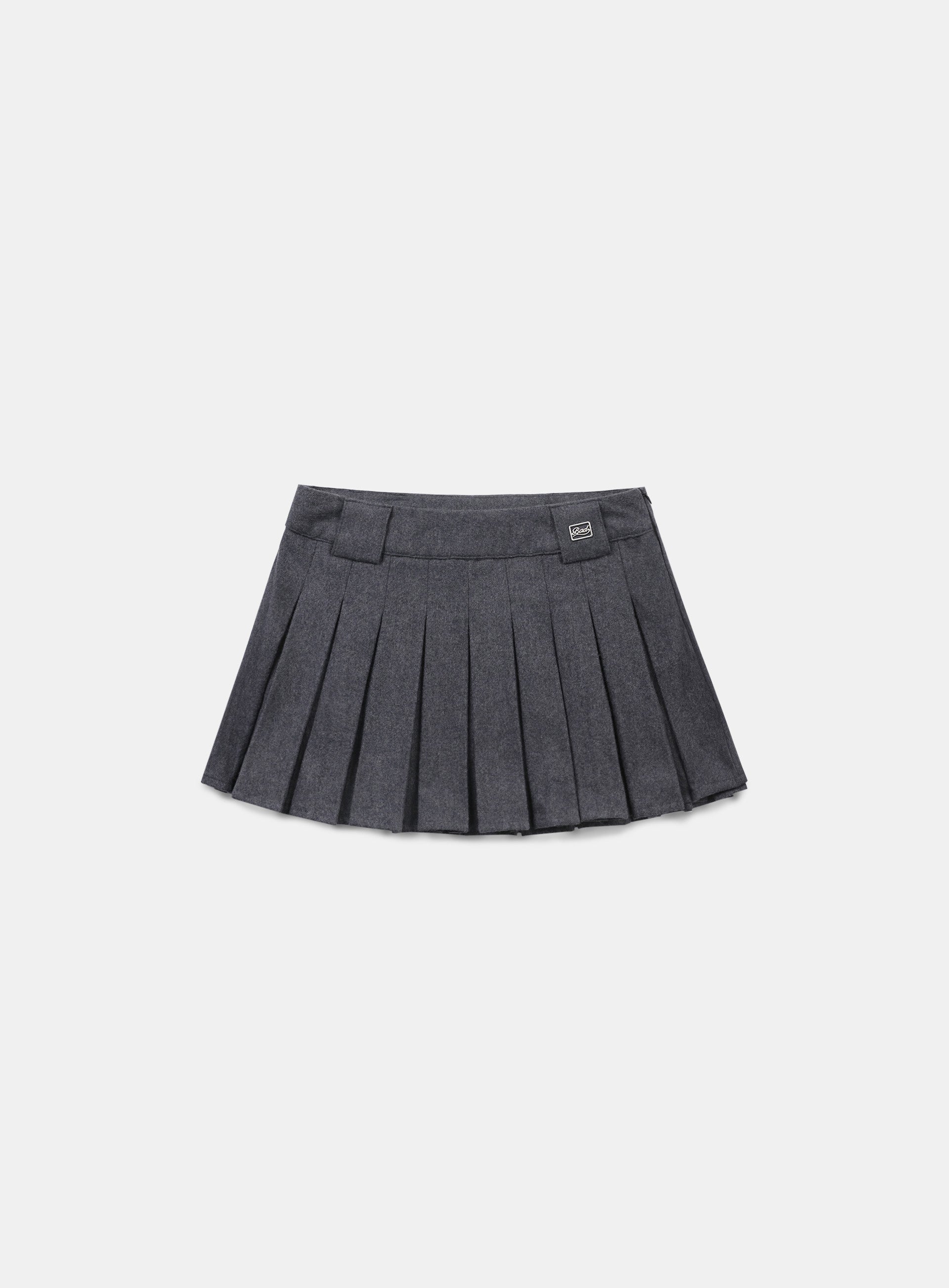 Badblood Wool Pleated Mini Skirt Grey