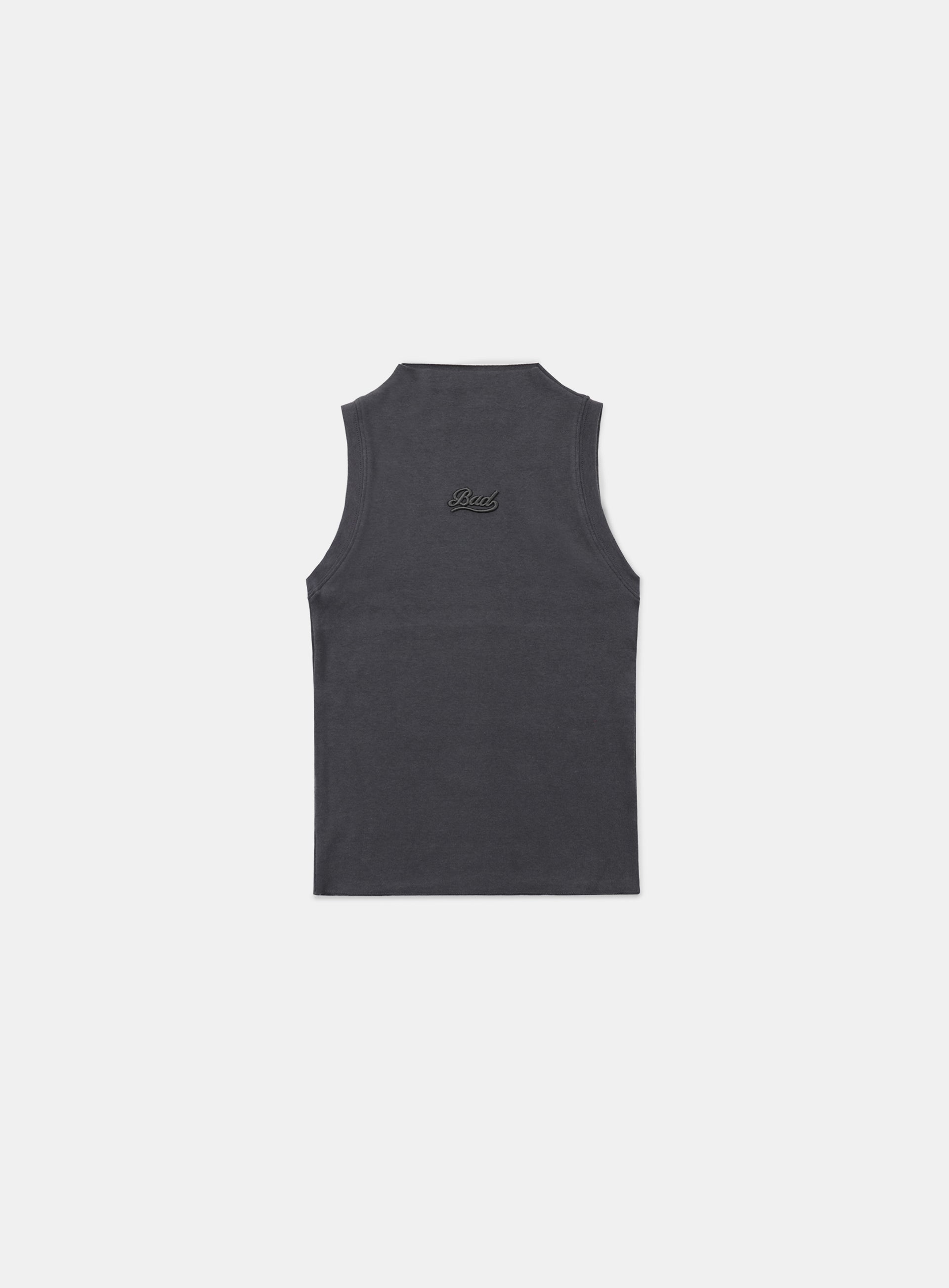 Badblood Beyond Soft Mockneck Tank Charcoal