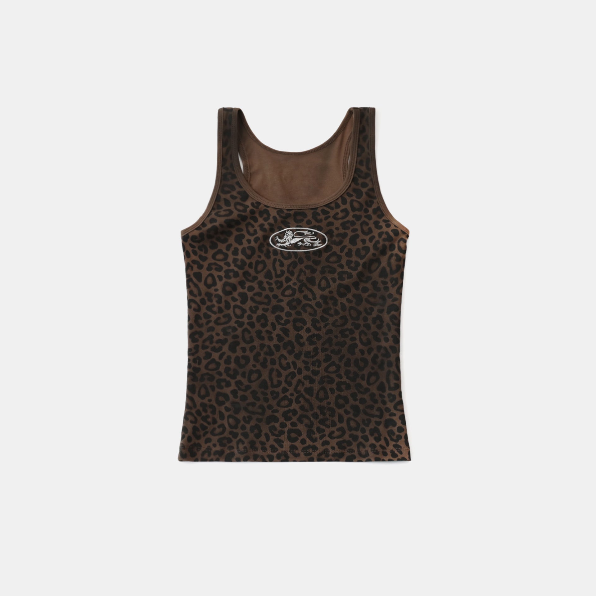 Badblood Mystic Tank Slim Fit Brown Leopard