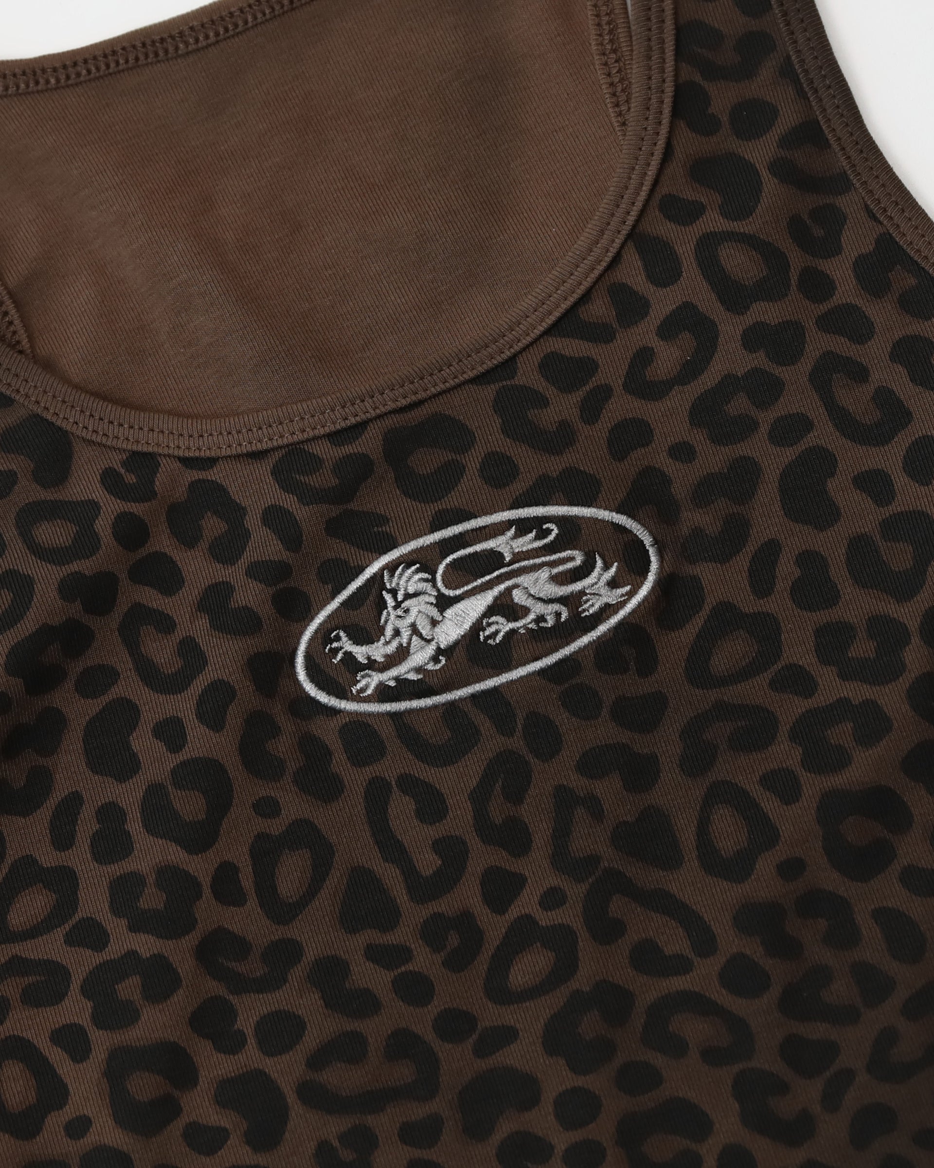 Badblood Mystic Tank Slim Fit Brown Leopard
