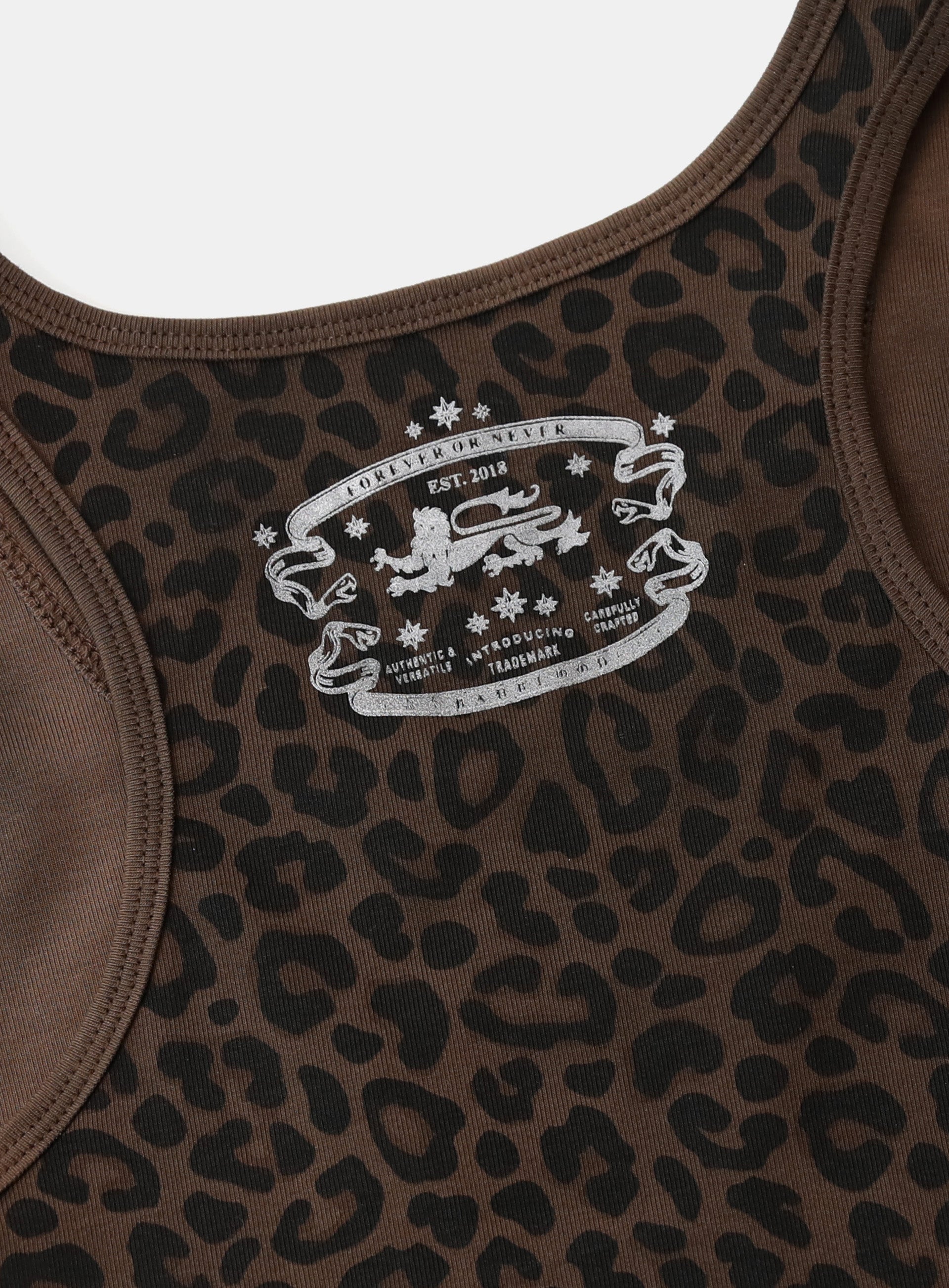 Badblood Mystic Tank Slim Fit Brown Leopard
