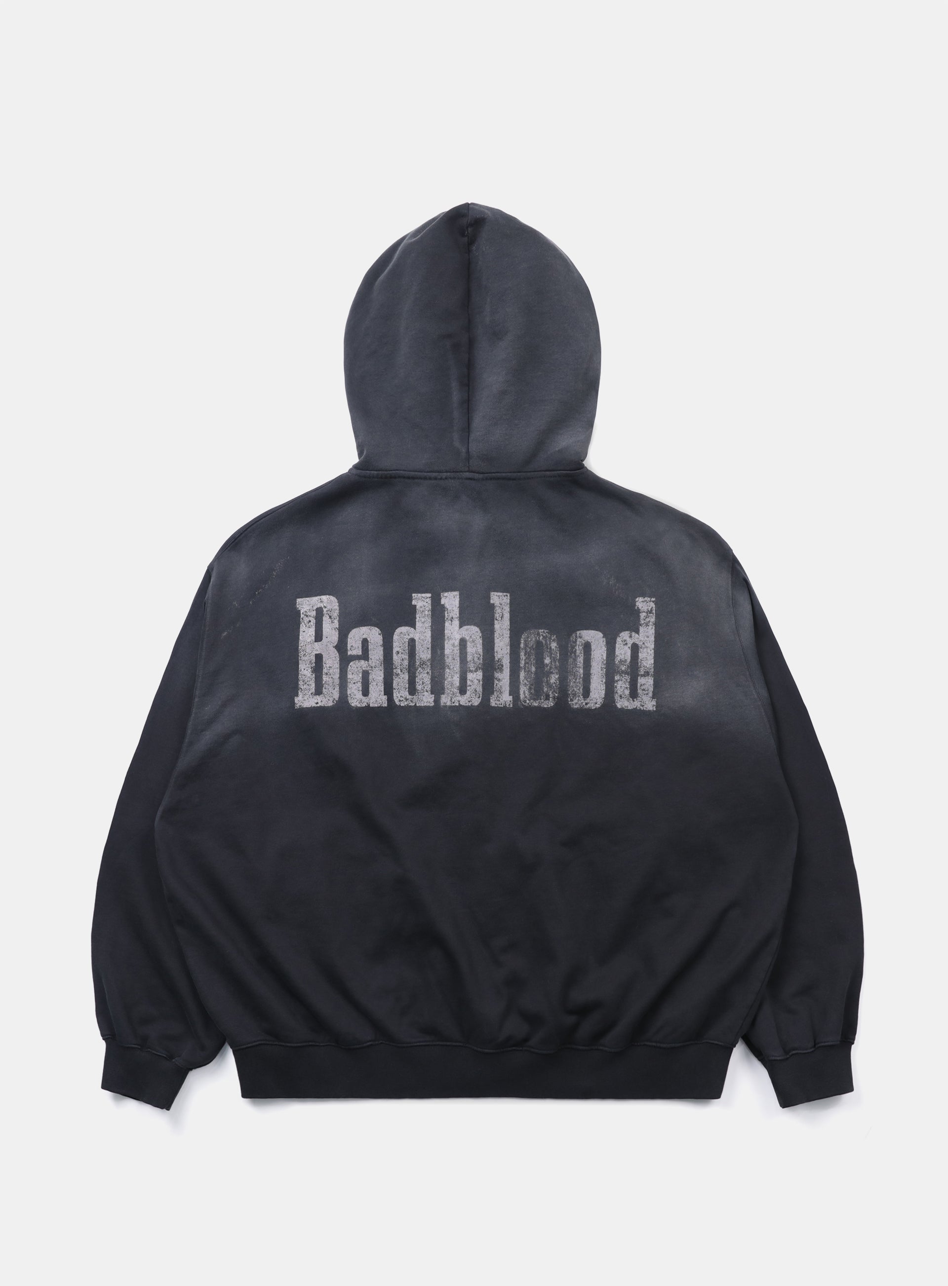 Badblood  Sun Faded 2 Hooded Zip-Up Black