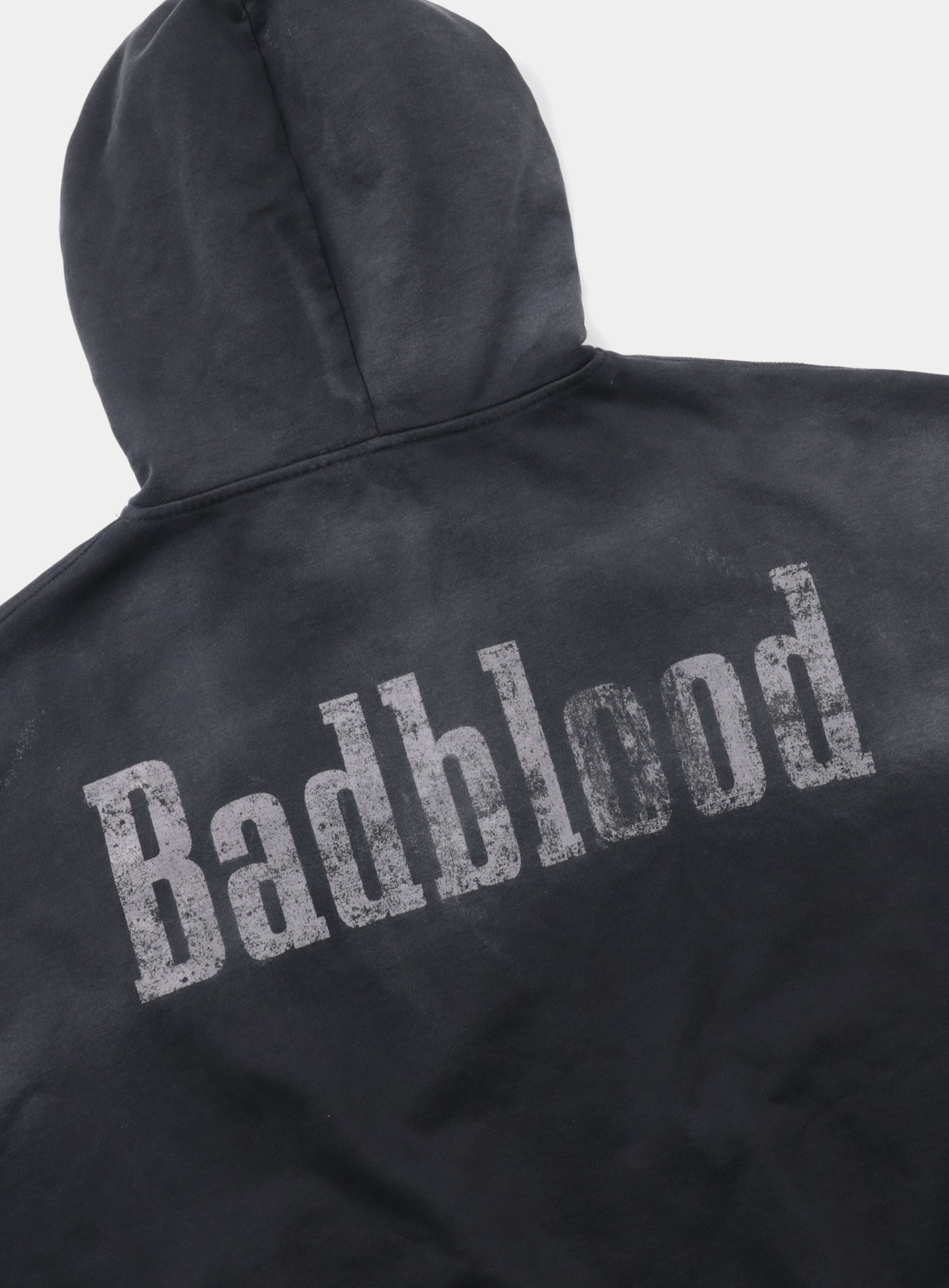 Badblood  Sun Faded 2 Hooded Zip-Up Black