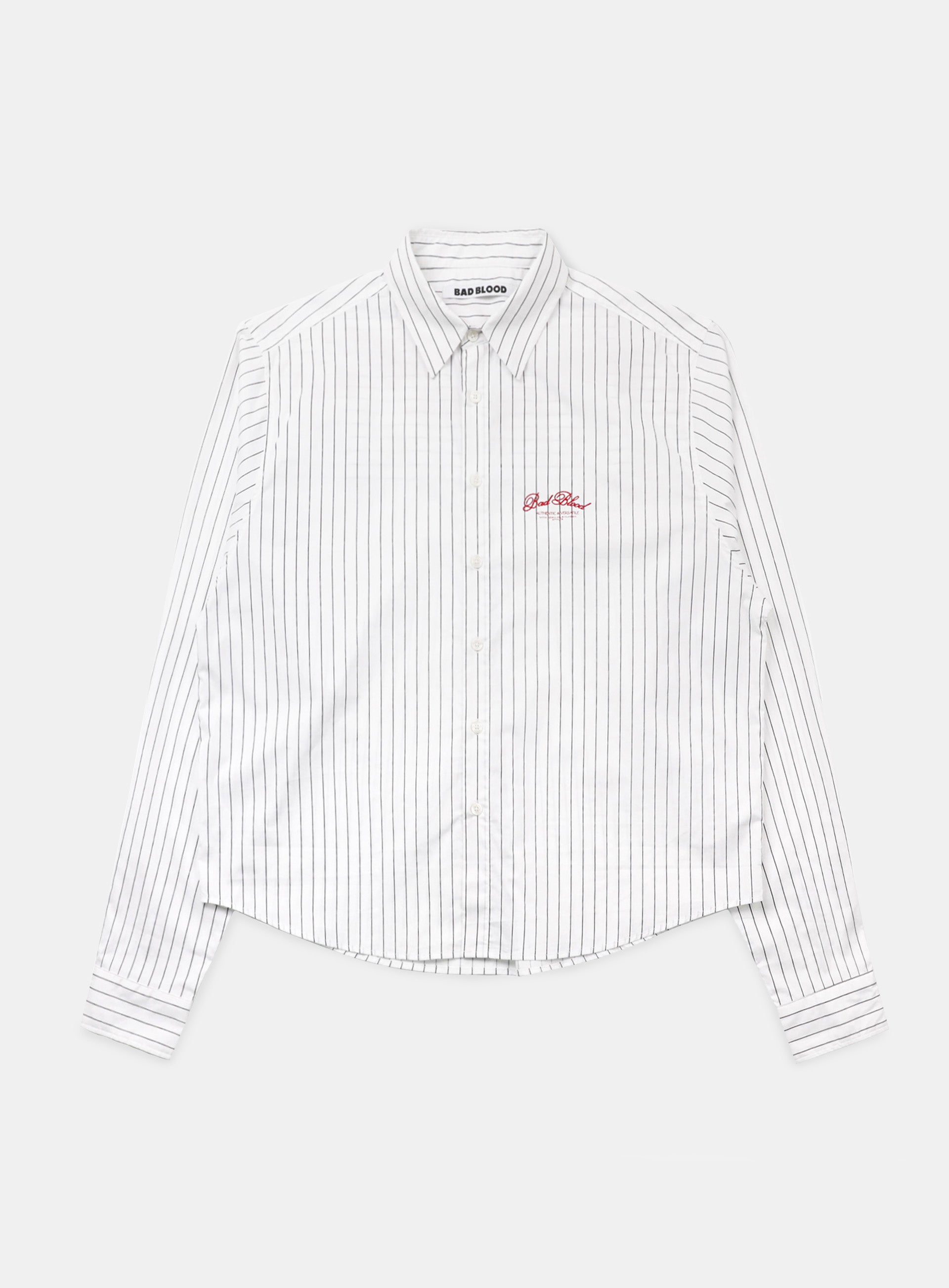 Badblood Classic Logo Long Sleeve Shirt White/Striped