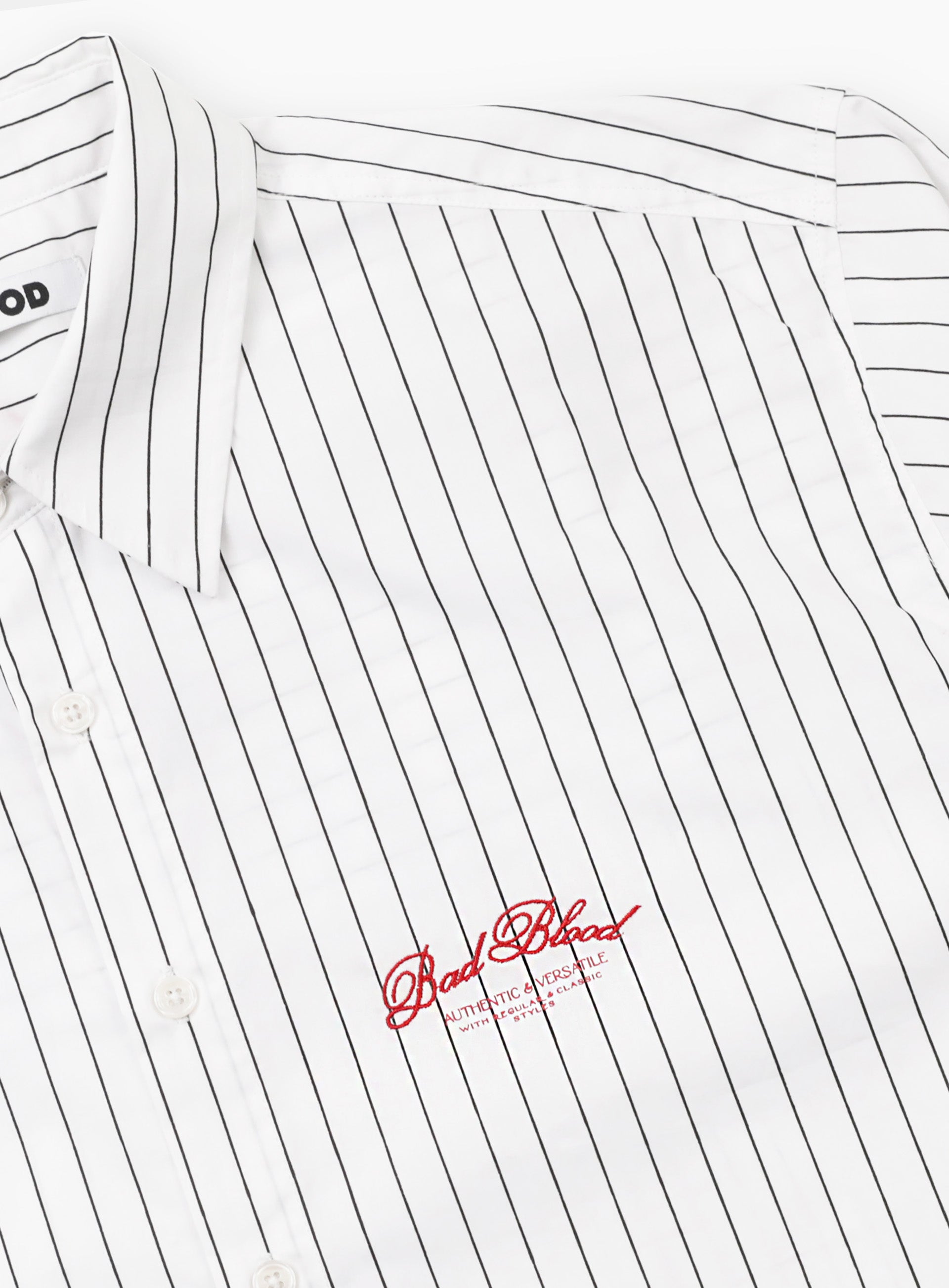 Badblood Classic Logo Long Sleeve Shirt White/Striped