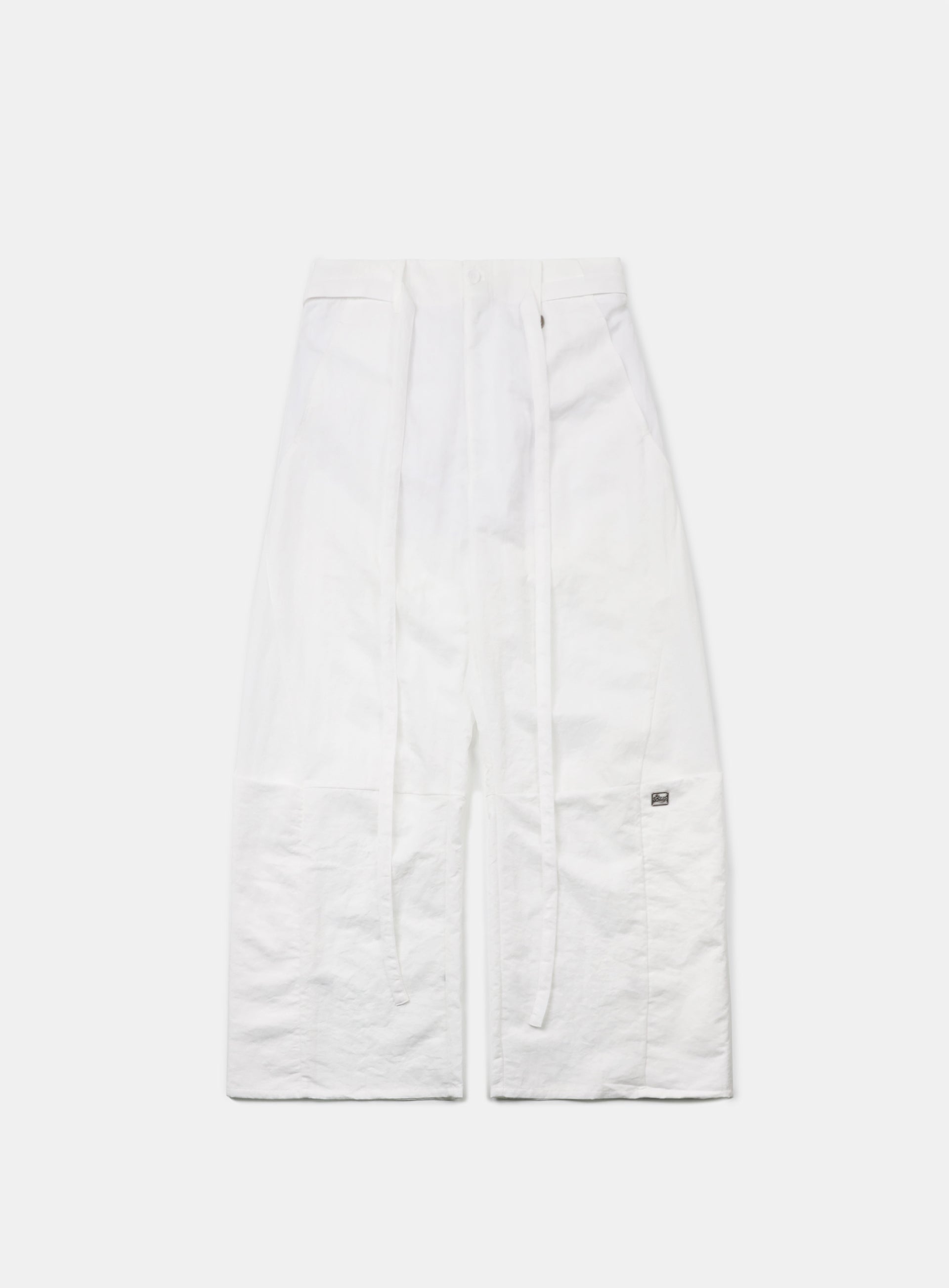 Badblood Curved Nylon Cargo Pants Cream