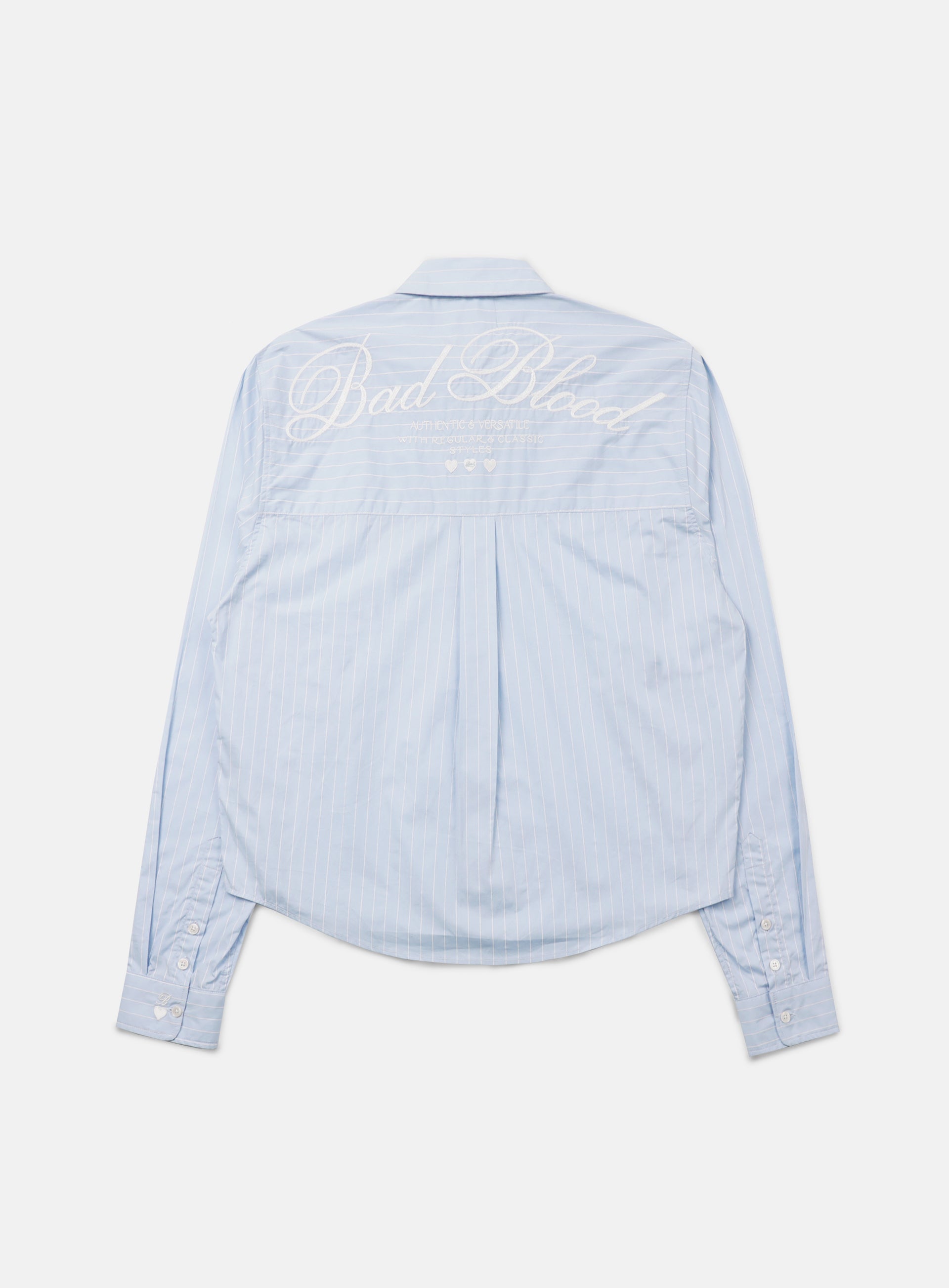 Badblood Classic Logo Long Sleeve Shirt Blue/Striped