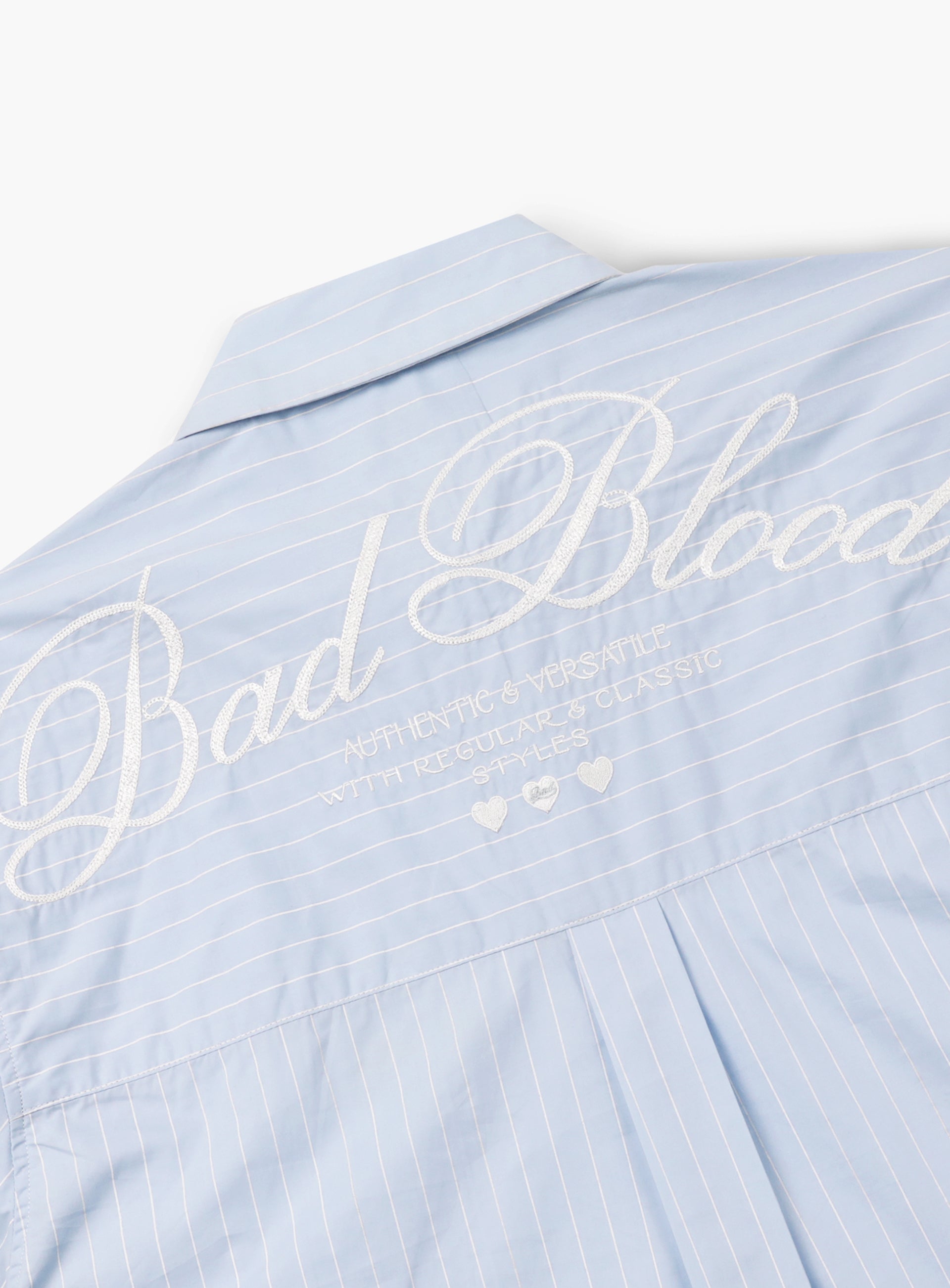 Badblood Classic Logo Long Sleeve Shirt Blue/Striped