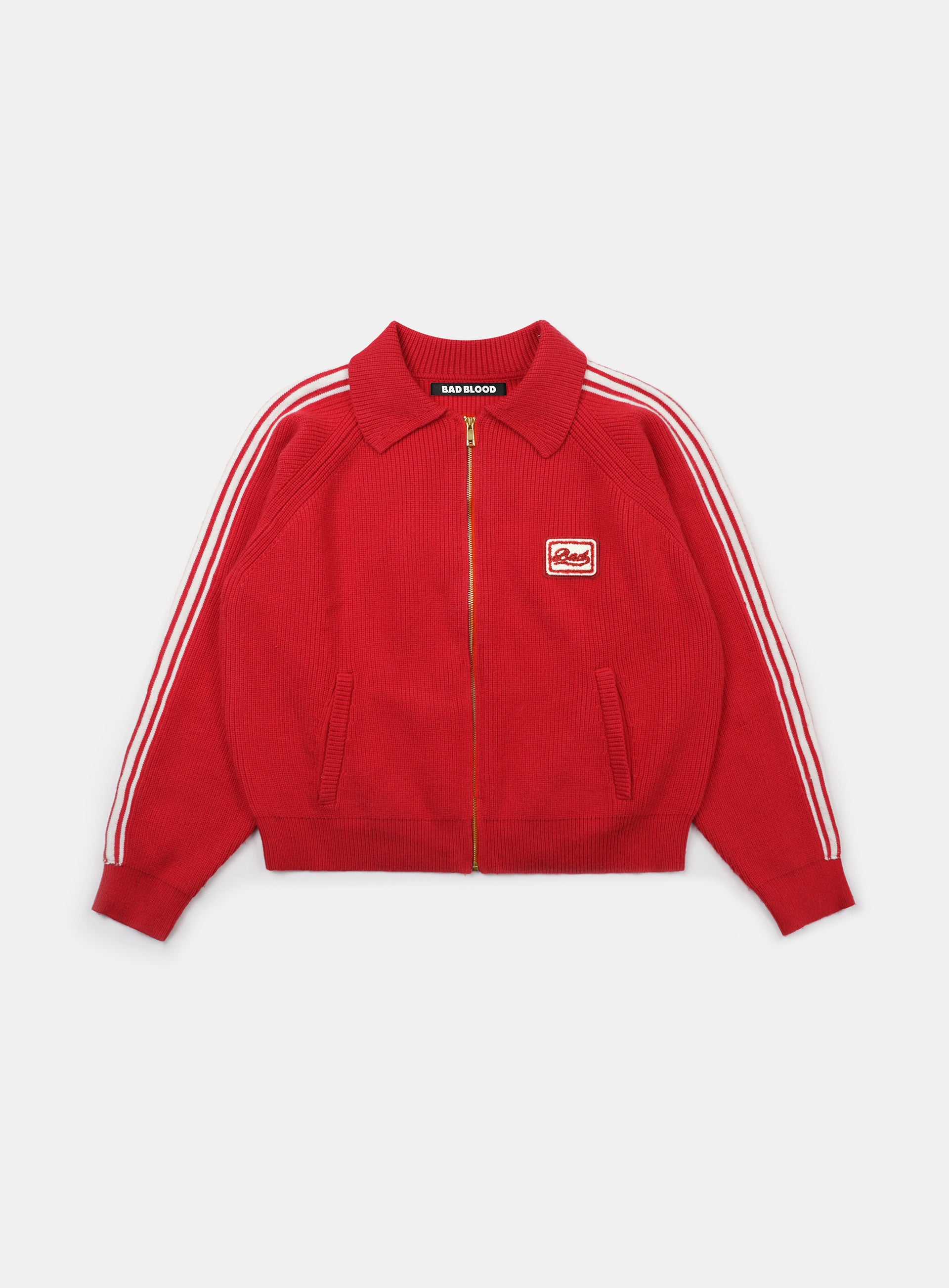 Badblood Billy Track Zip-Up Sweater Red