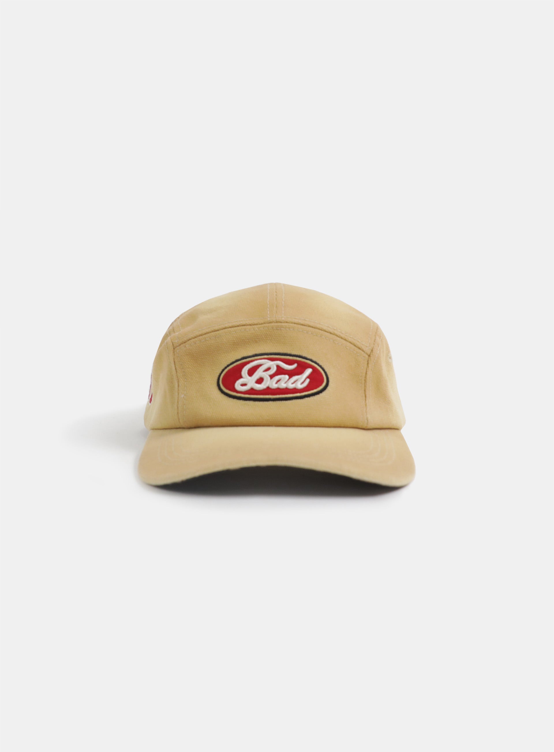 Badblood Oval Logo Washed Camp Cap Beige