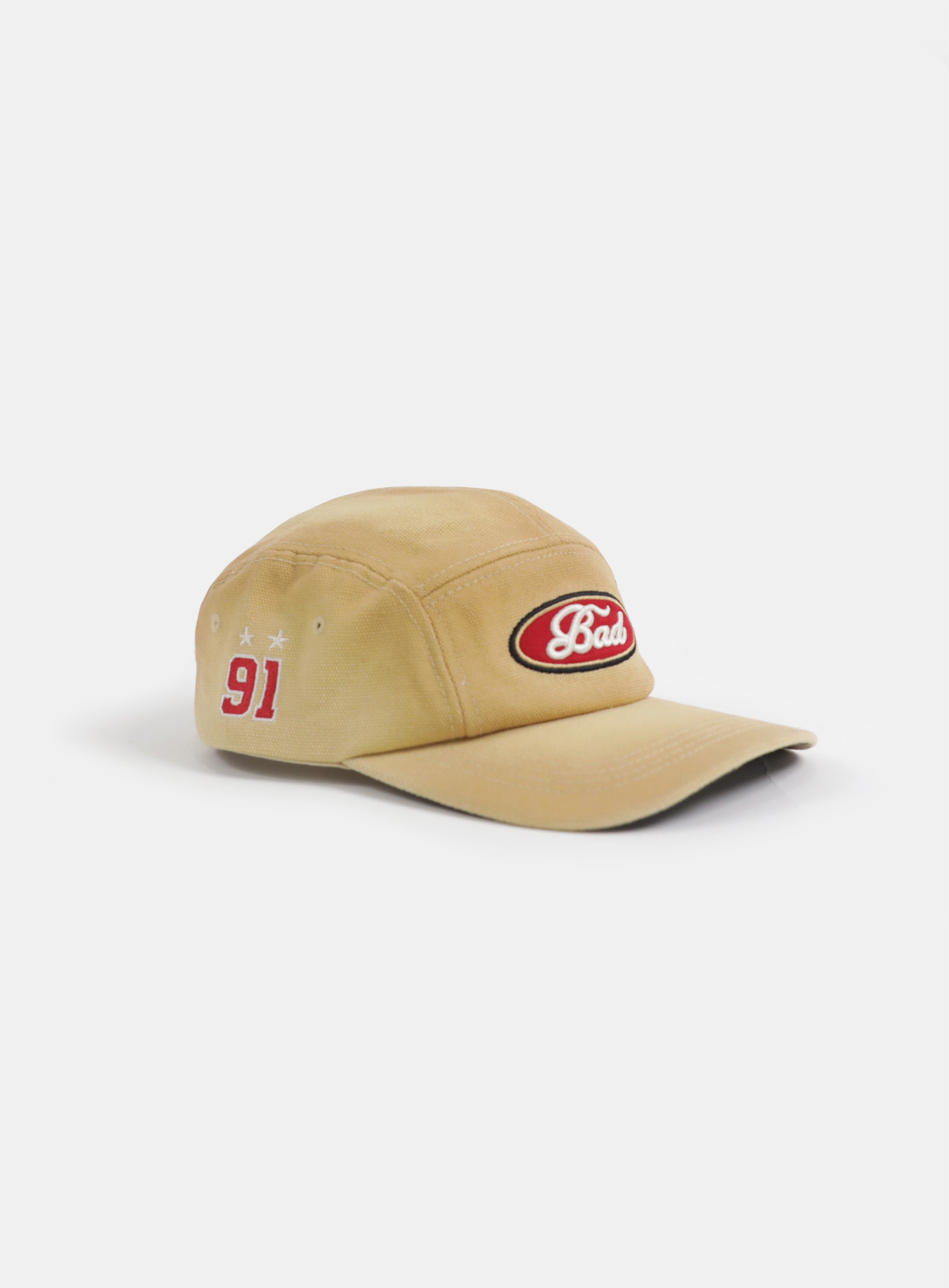 Badblood Oval Logo Washed Camp Cap Beige