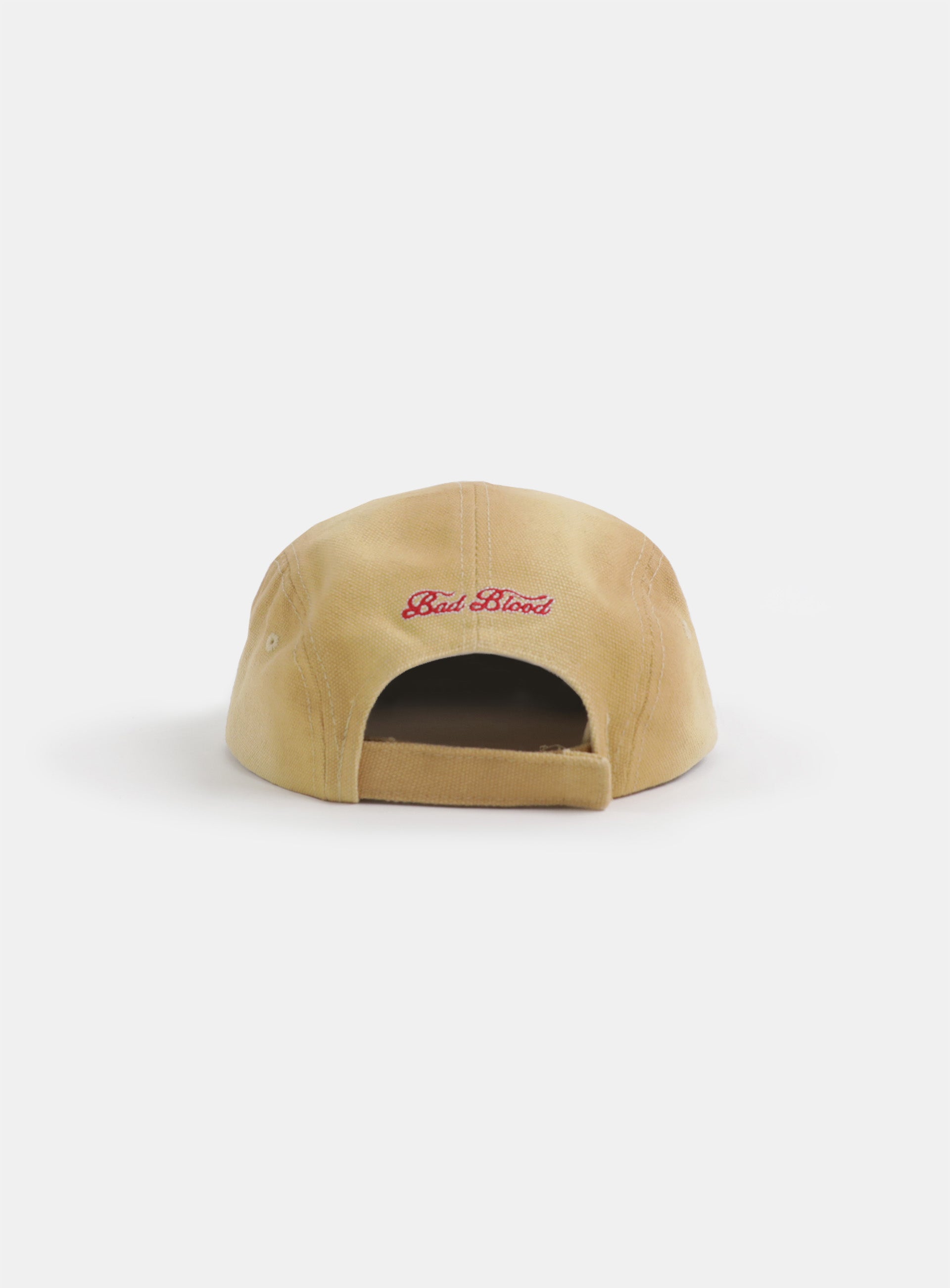 Badblood Oval Logo Washed Camp Cap Beige