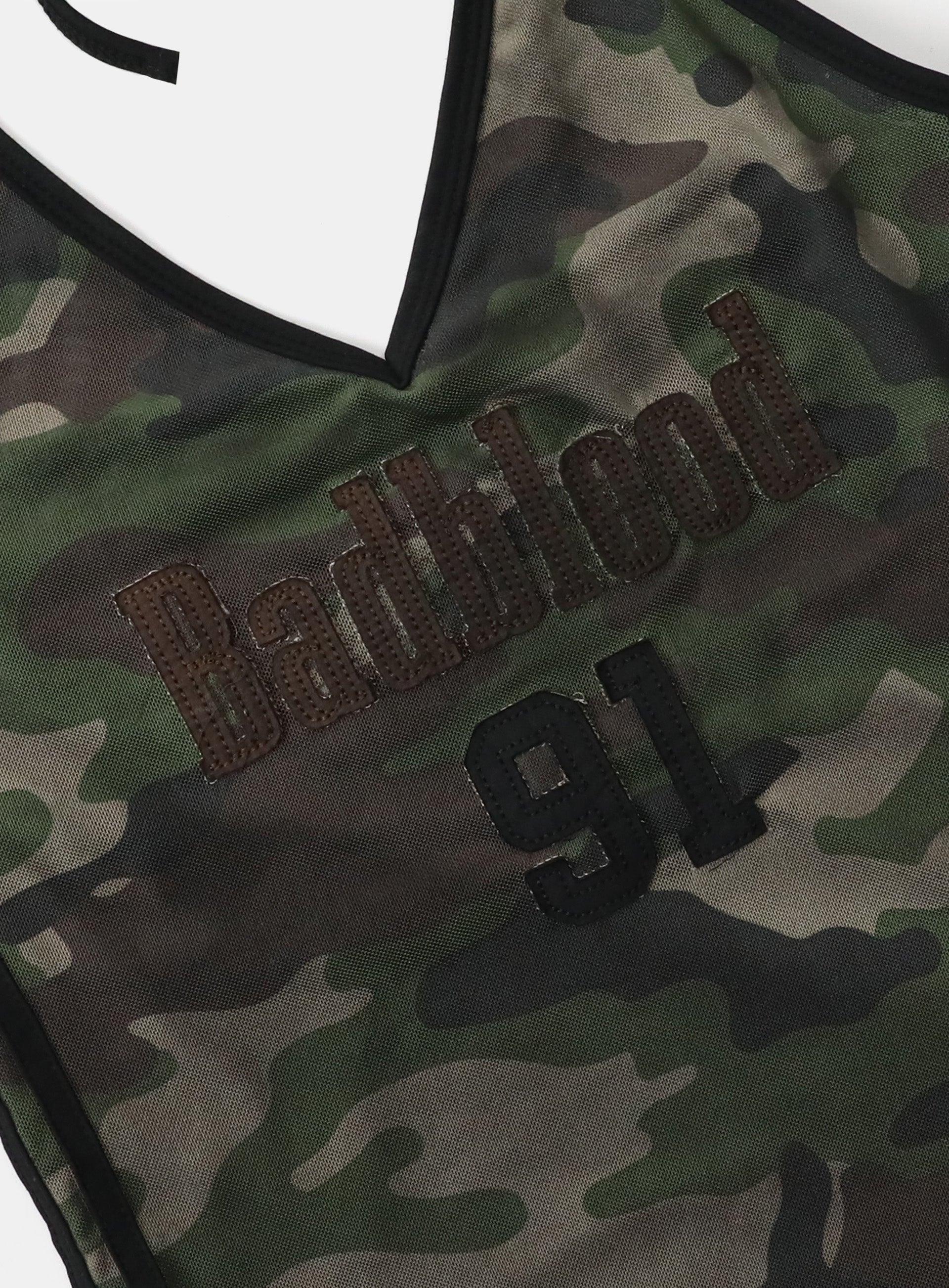 Badblood Vintage Club Halter Tank - Green Camo