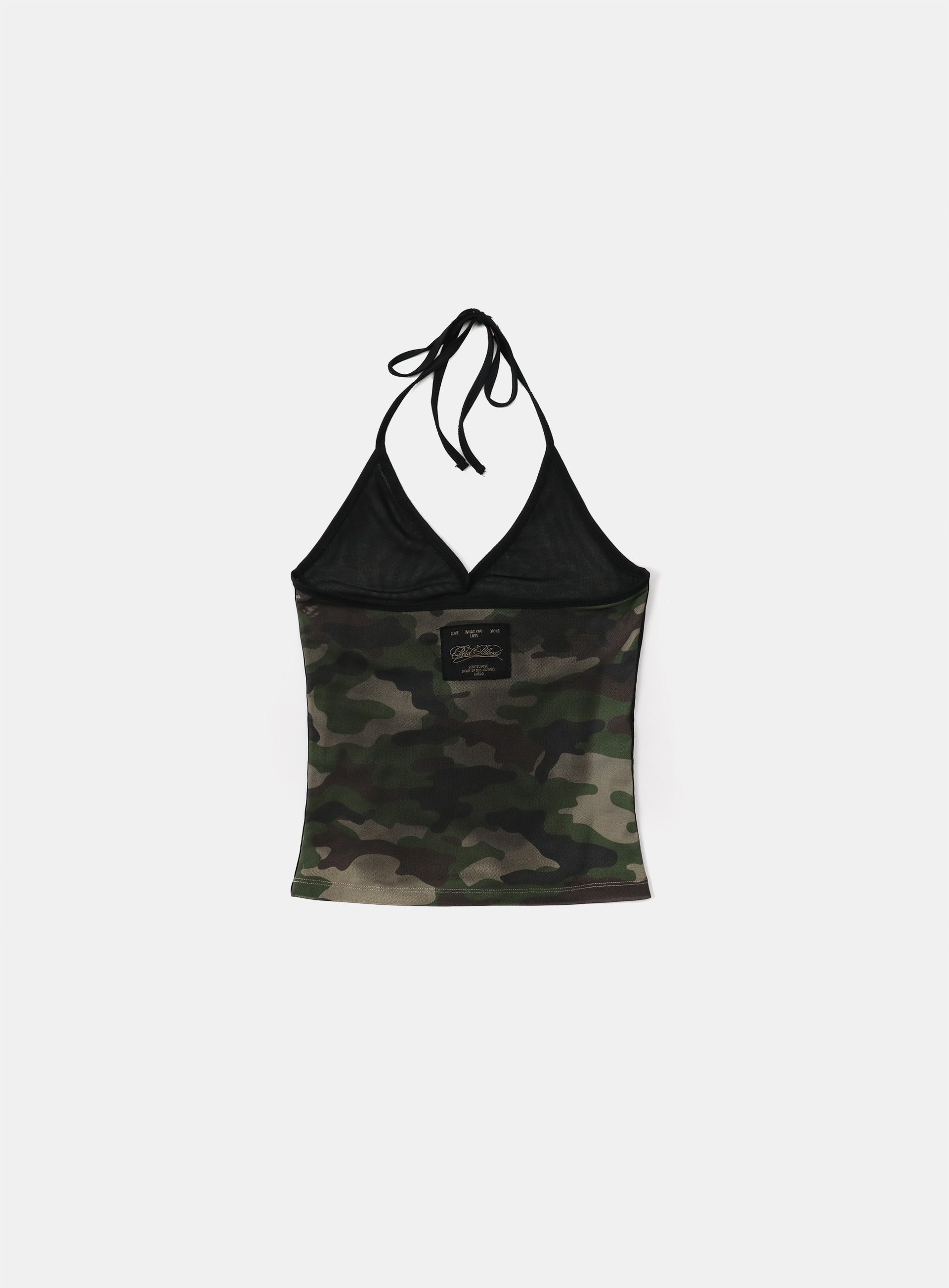 Badblood Vintage Club Halter Tank - Green Camo