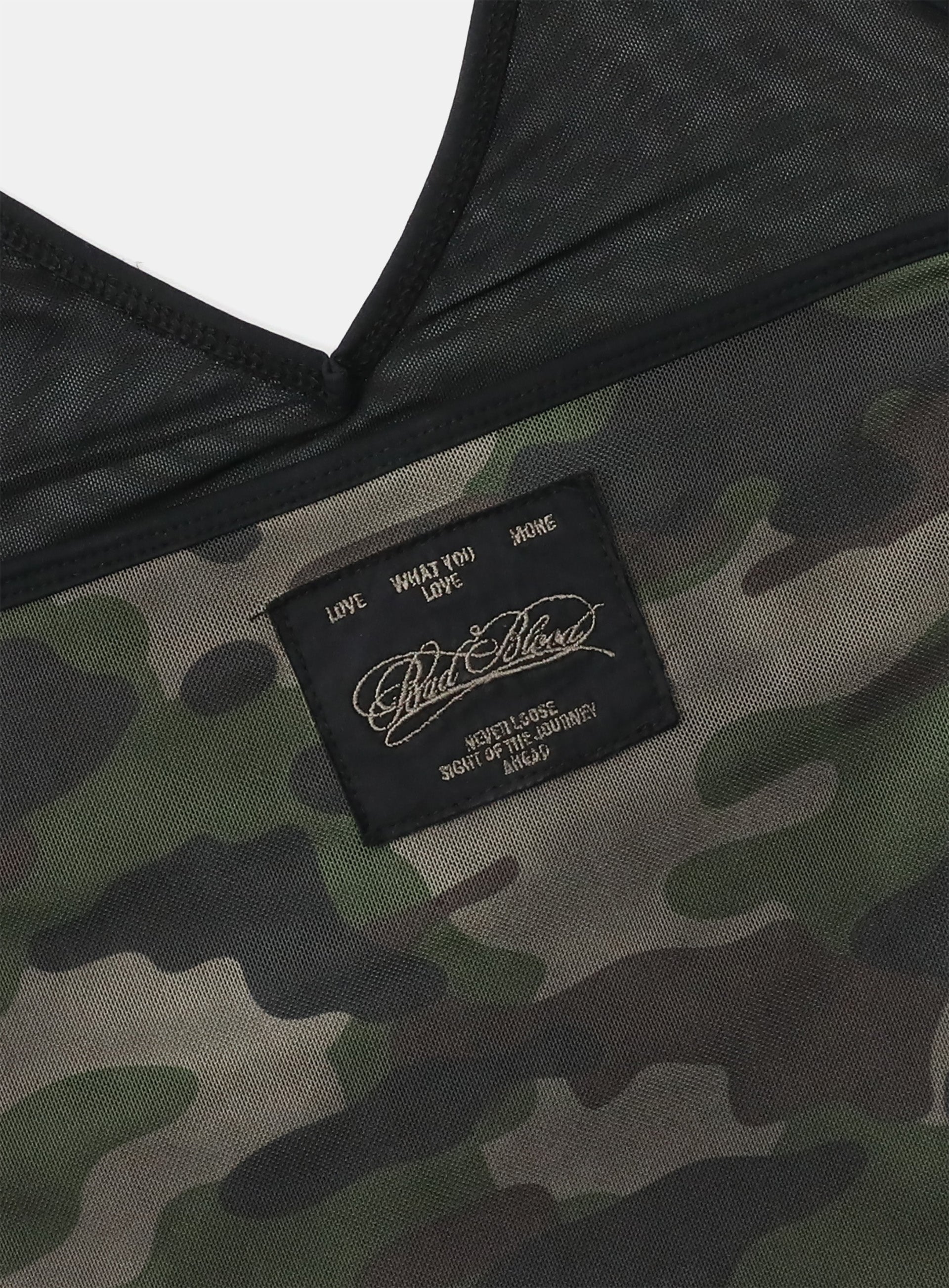 Badblood Vintage Club Halter Tank - Green Camo