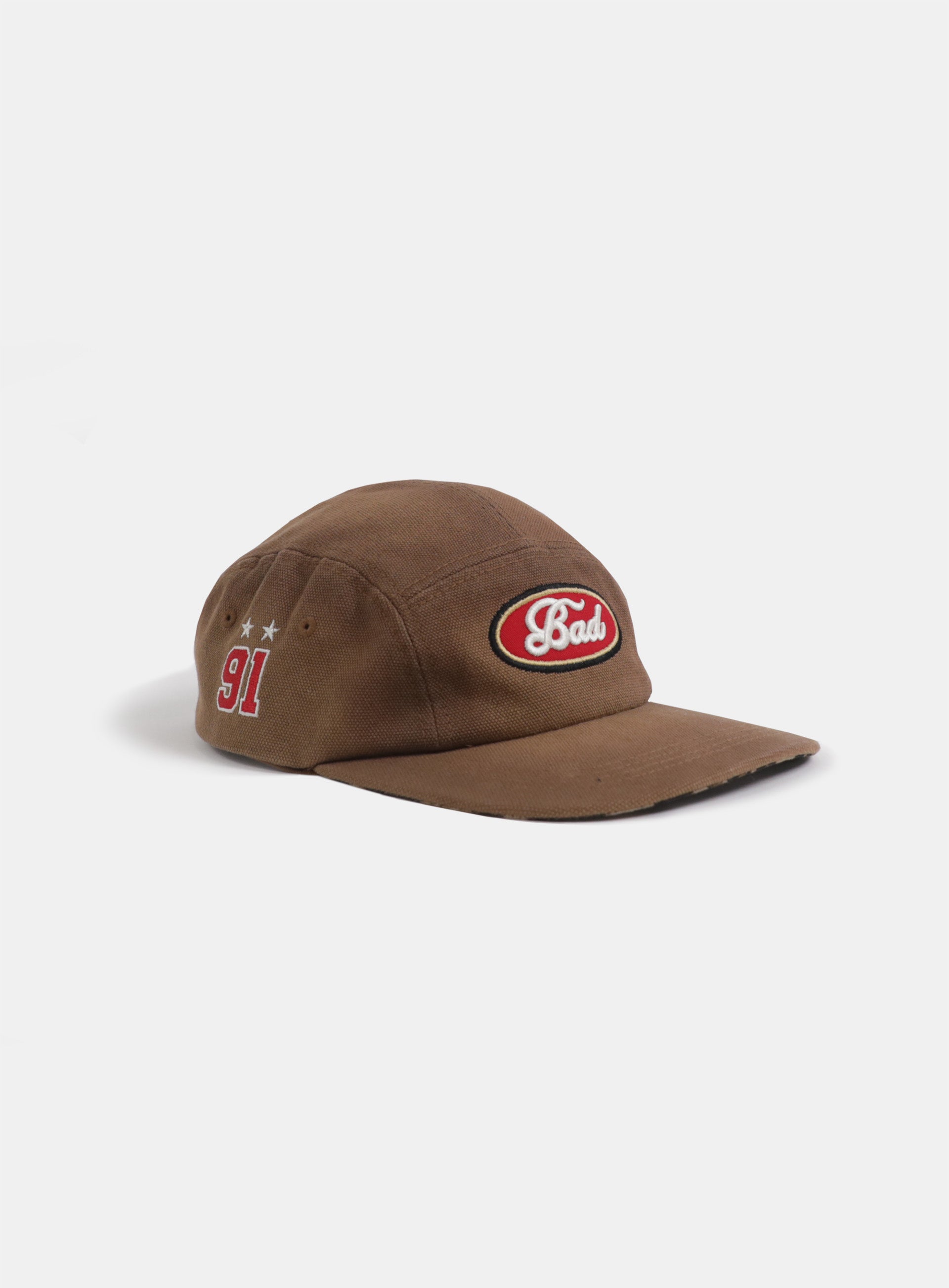 Badblood Oval Logo Washed Camp Cap Brown