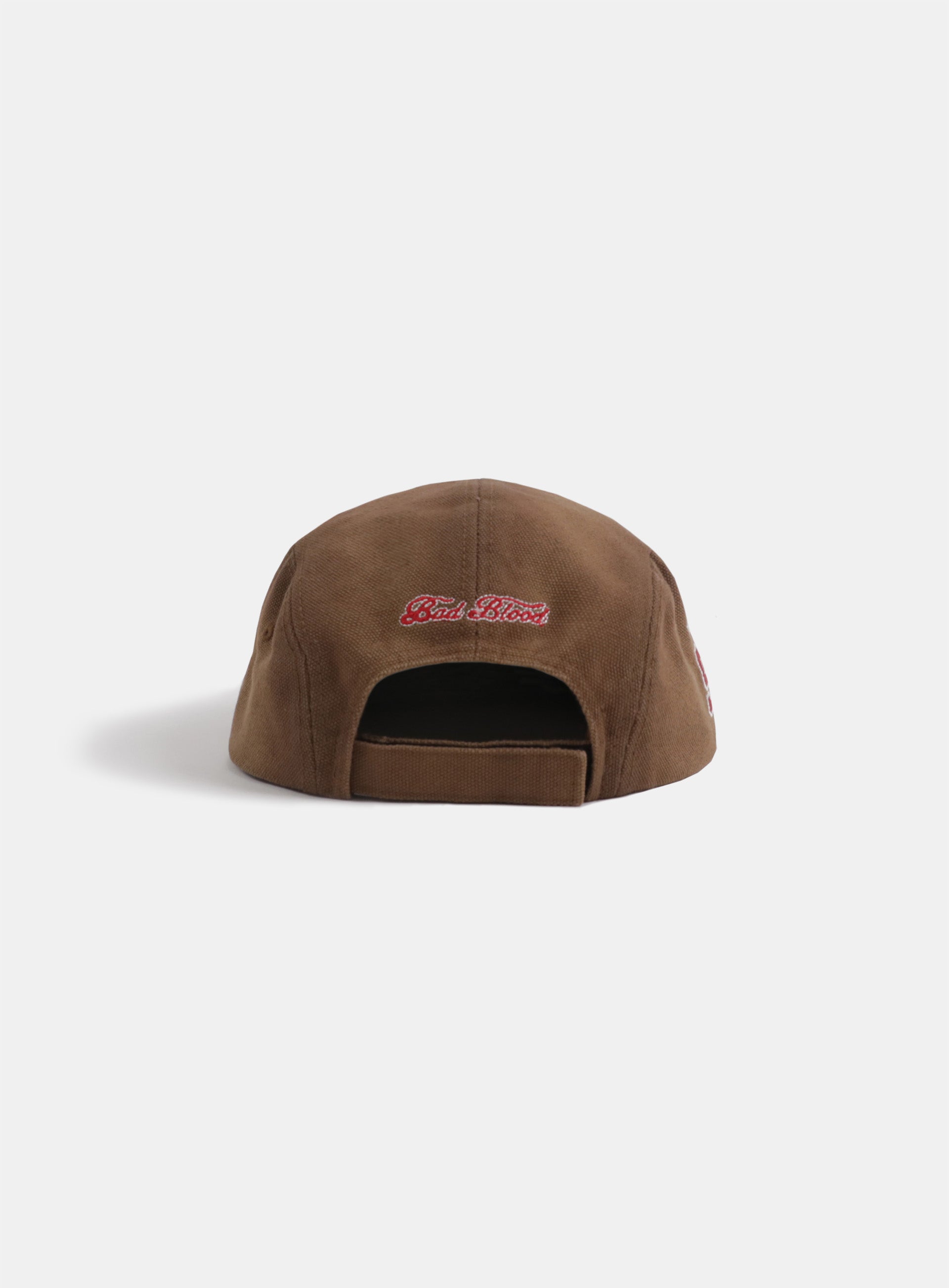 Badblood Oval Logo Washed Camp Cap Brown